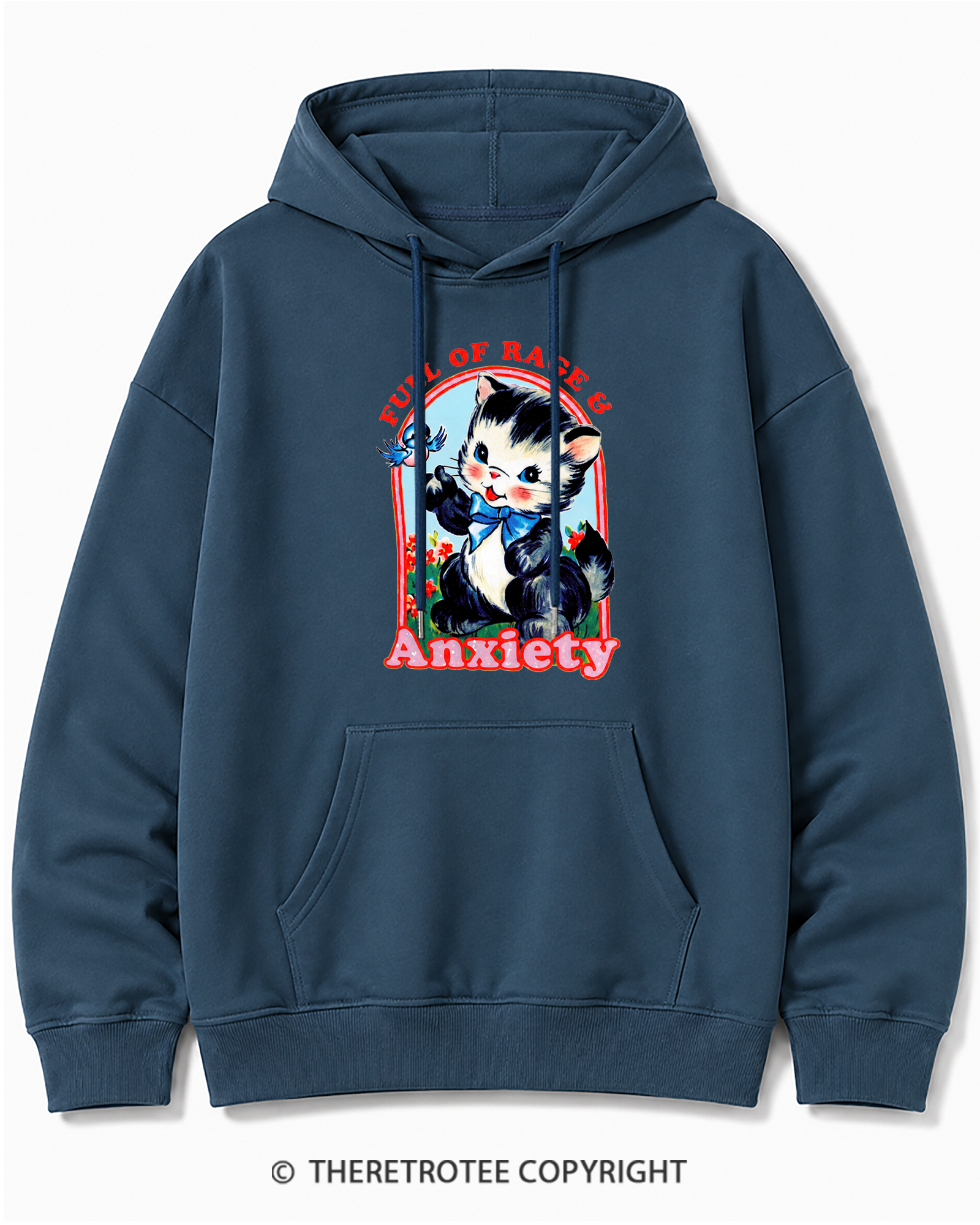 TheRetroTee Rage & Anxiety Humor 1970s Cotton Hoodie