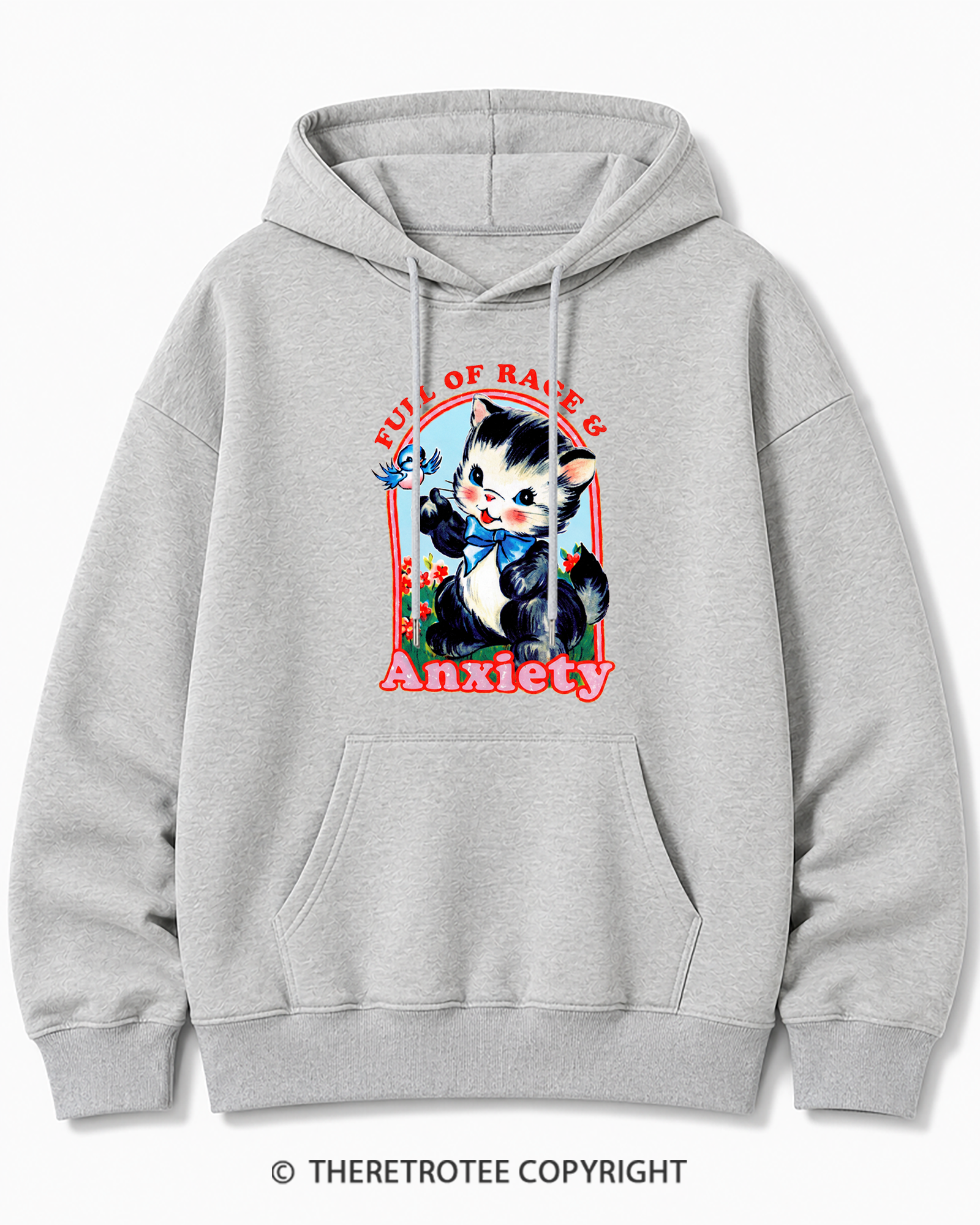 TheRetroTee Rage & Anxiety Humor 1970s Cotton Hoodie