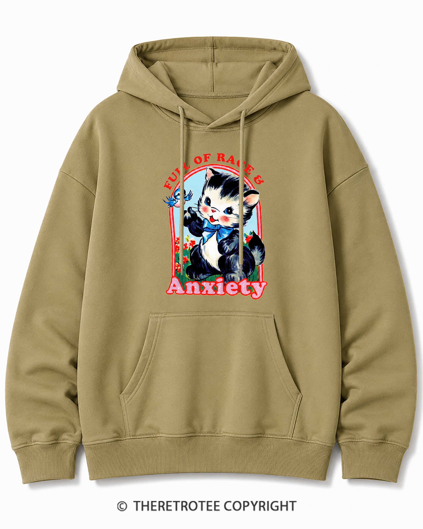 TheRetroTee Rage & Anxiety Humor 1970s Cotton Hoodie