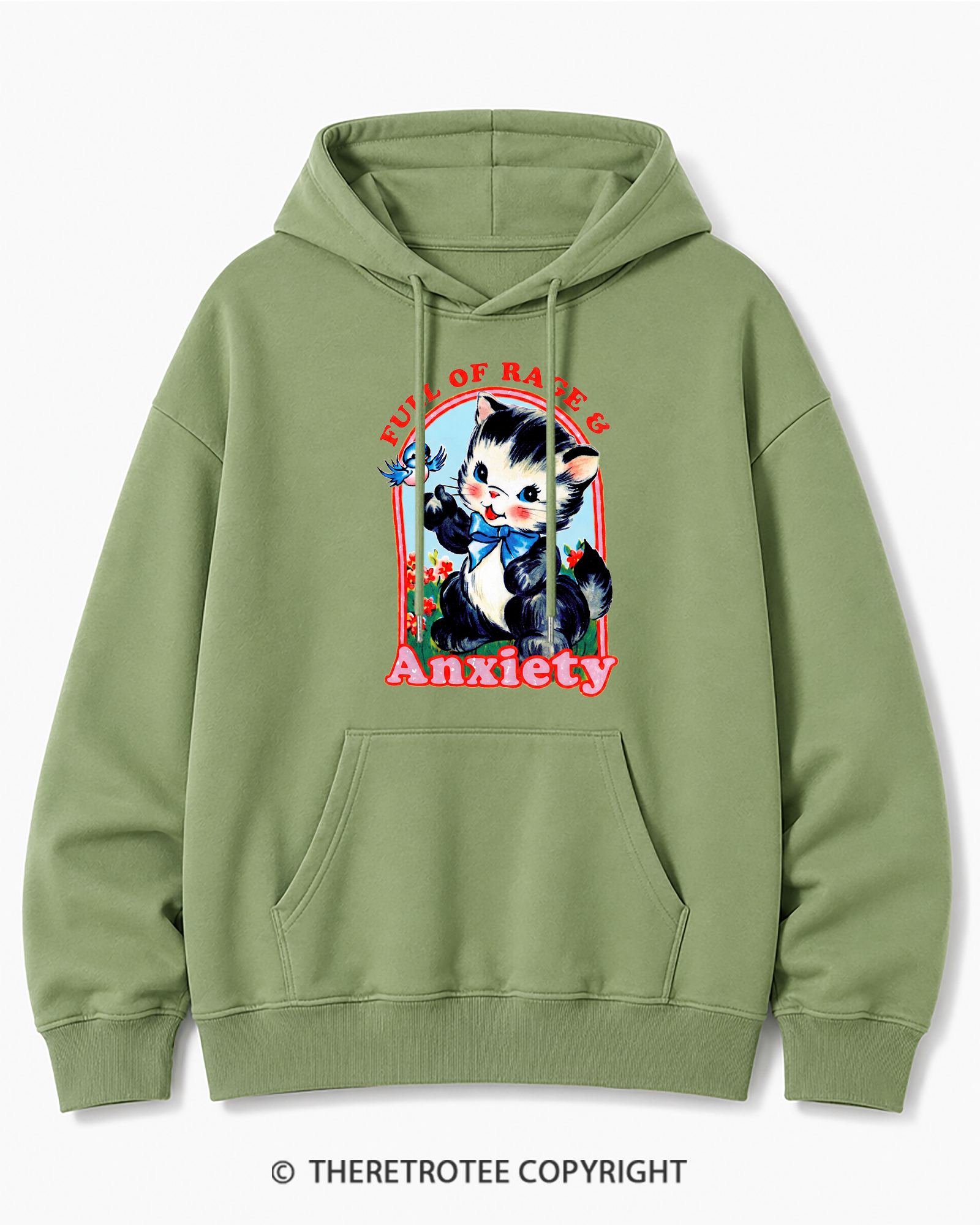 TheRetroTee Rage & Anxiety Humor 1970s Cotton Hoodie