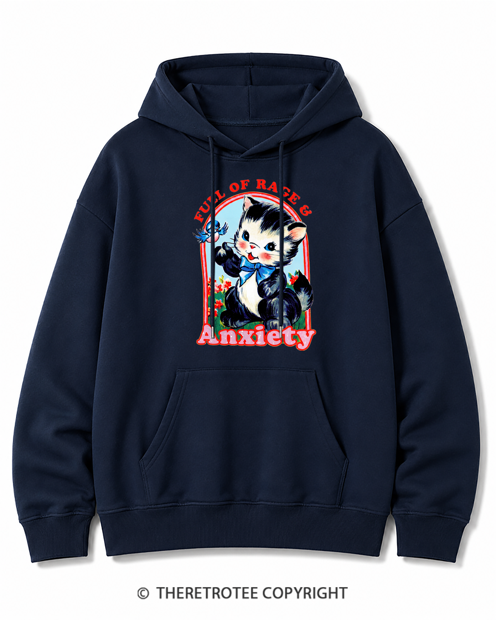 TheRetroTee Rage & Anxiety Humor 1970s Cotton Hoodie