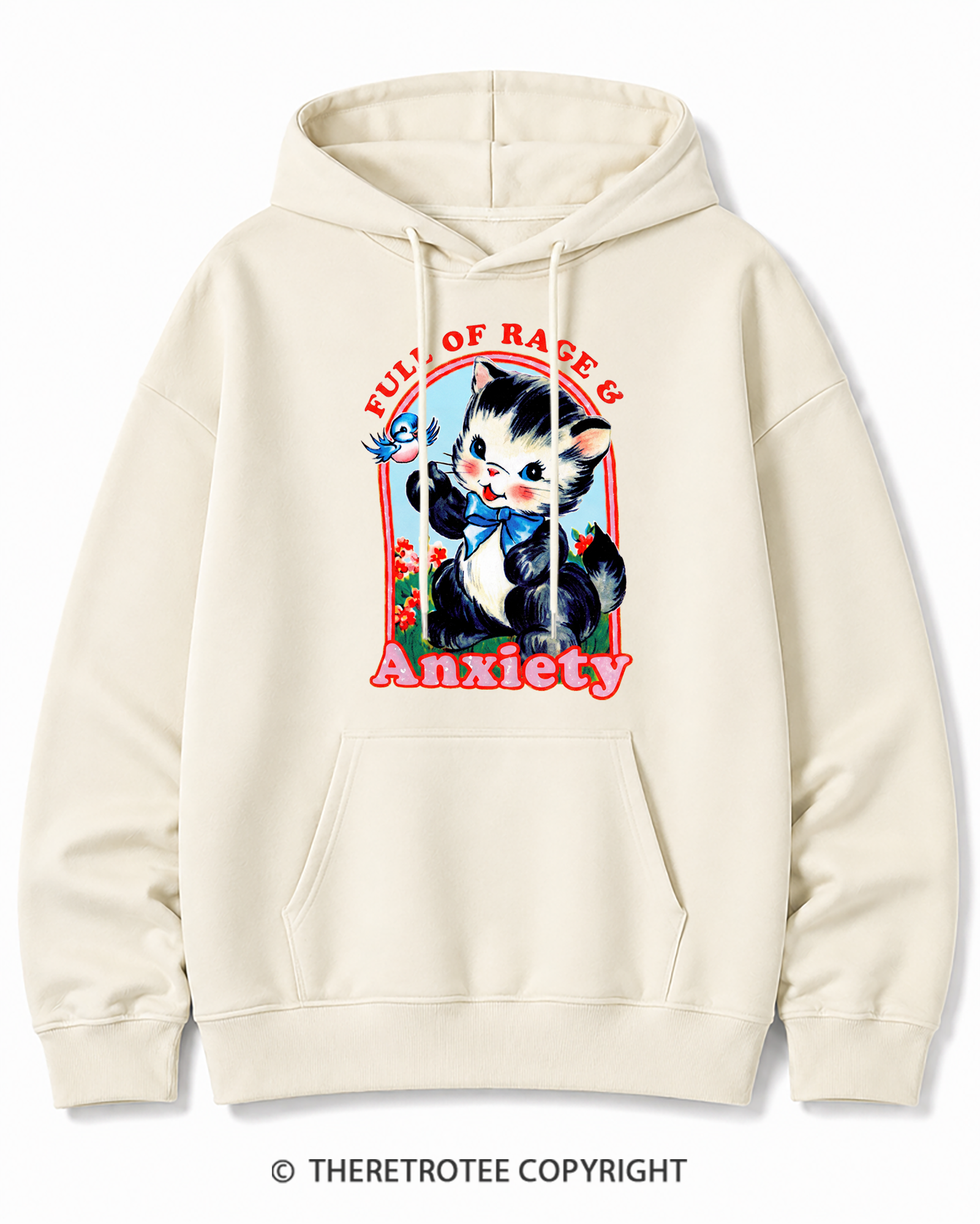 TheRetroTee Rage & Anxiety Humor 1970s Cotton Hoodie
