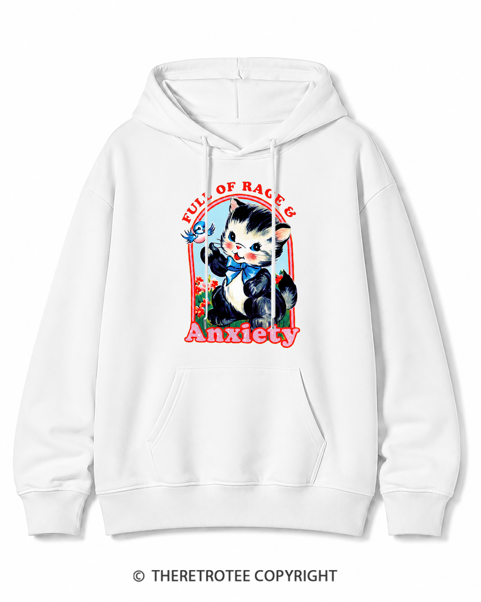 TheRetroTee Rage & Anxiety Humor 1970s Cotton Hoodie