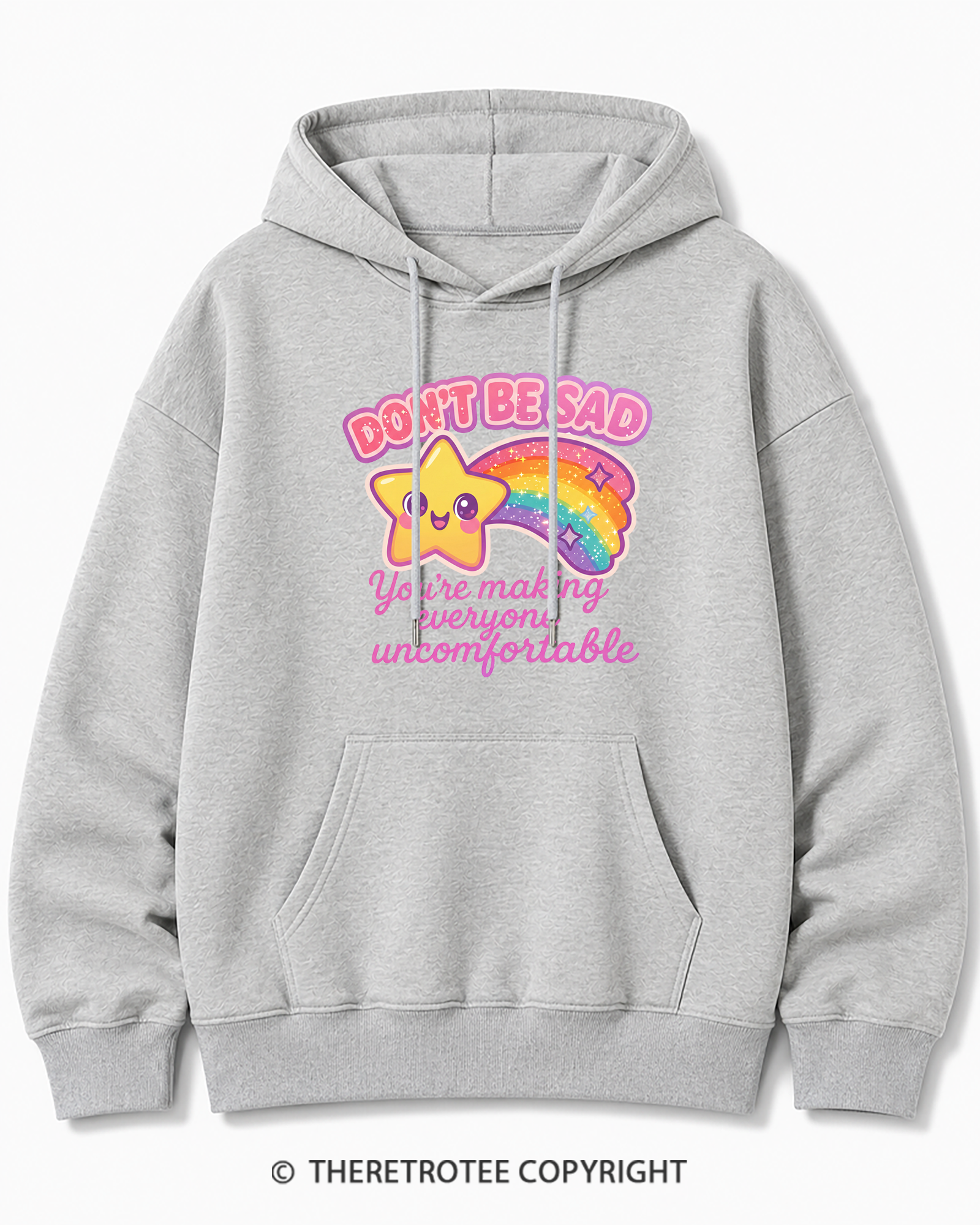 TheRetroTee Sarcastic Rainbow Star 1970s Cotton Hoodie