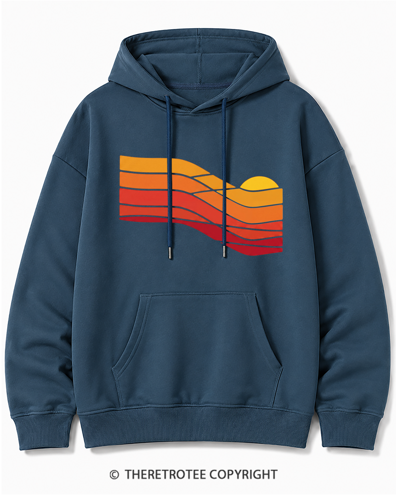 TheRetroTee Sunset Retro 1980s Cotton Hoodie