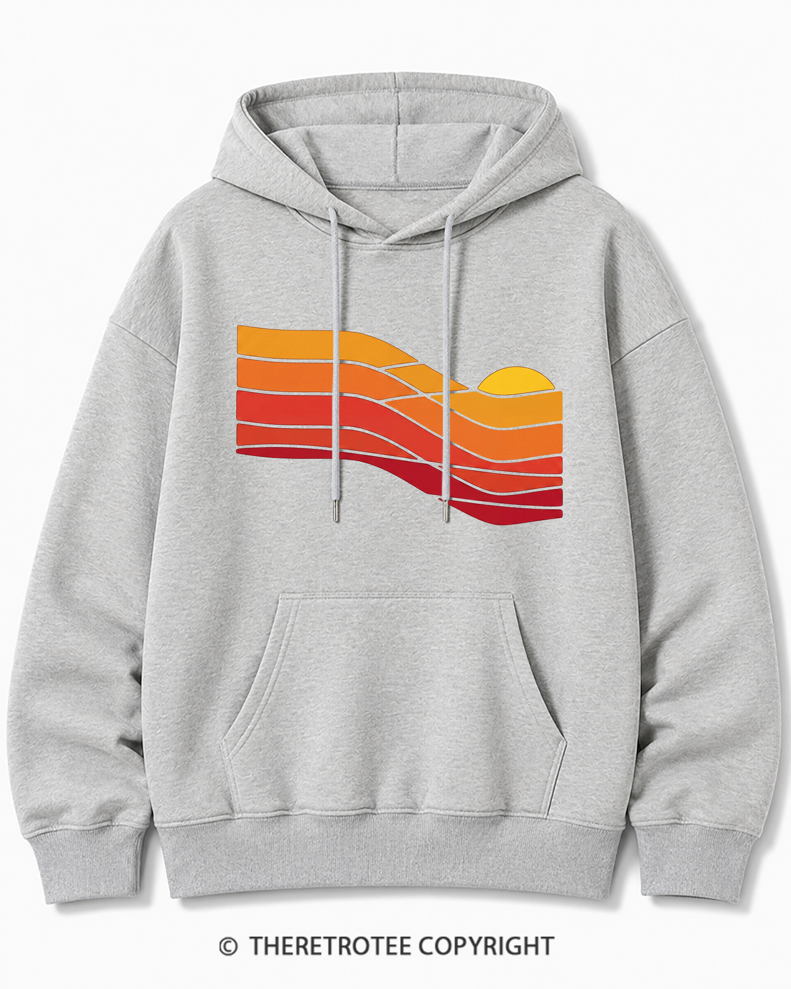 TheRetroTee Sunset Retro 1980s Cotton Hoodie