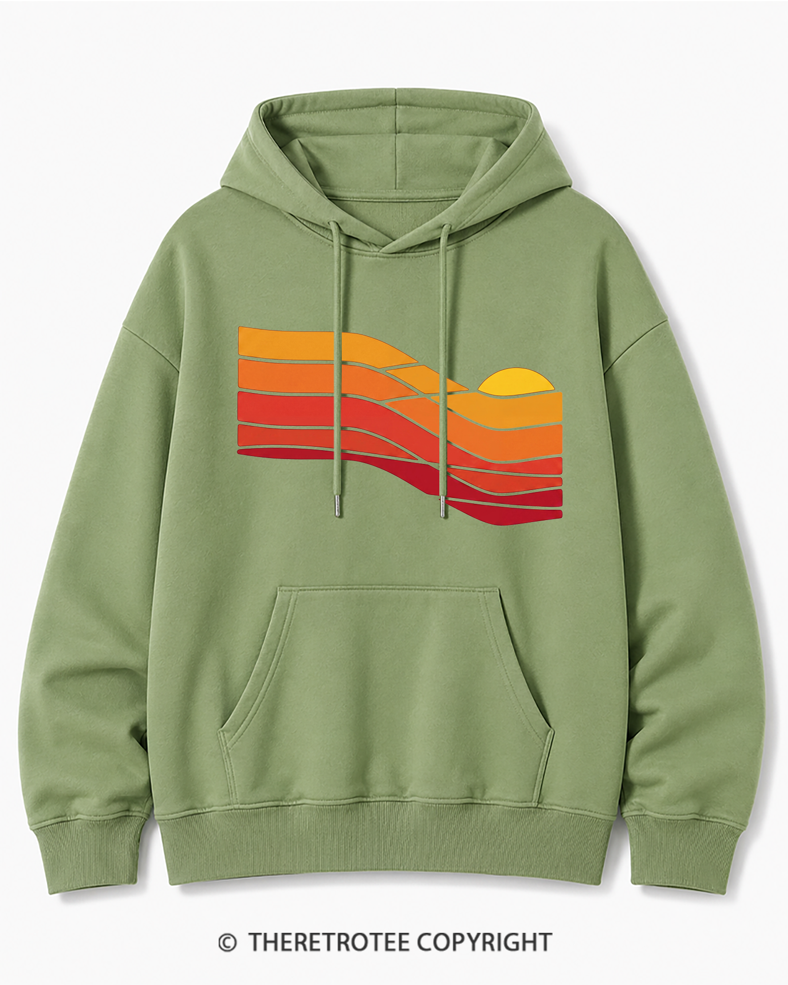TheRetroTee Sunset Retro 1980s Cotton Hoodie