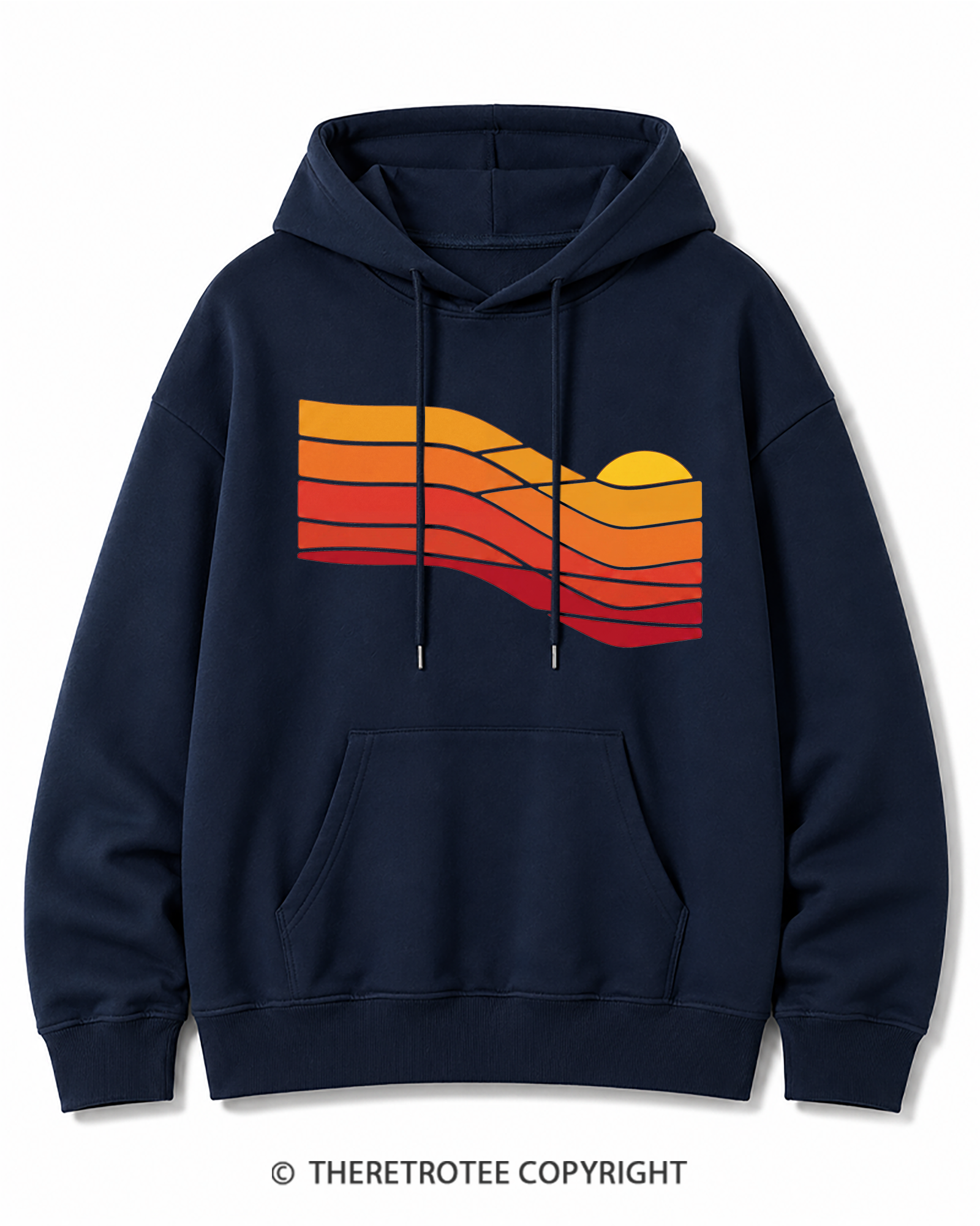 TheRetroTee Sunset Retro 1980s Cotton Hoodie