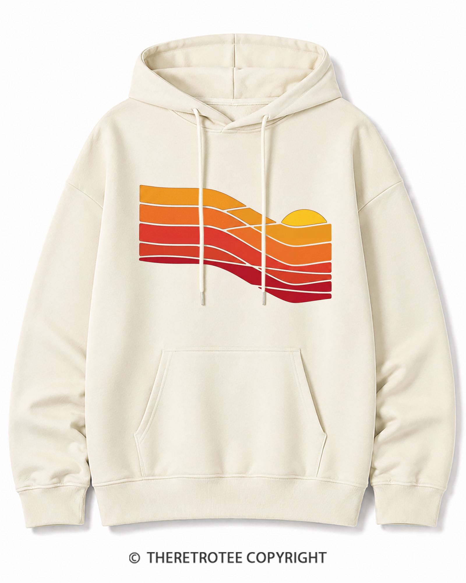 TheRetroTee Sunset Retro 1980s Cotton Hoodie