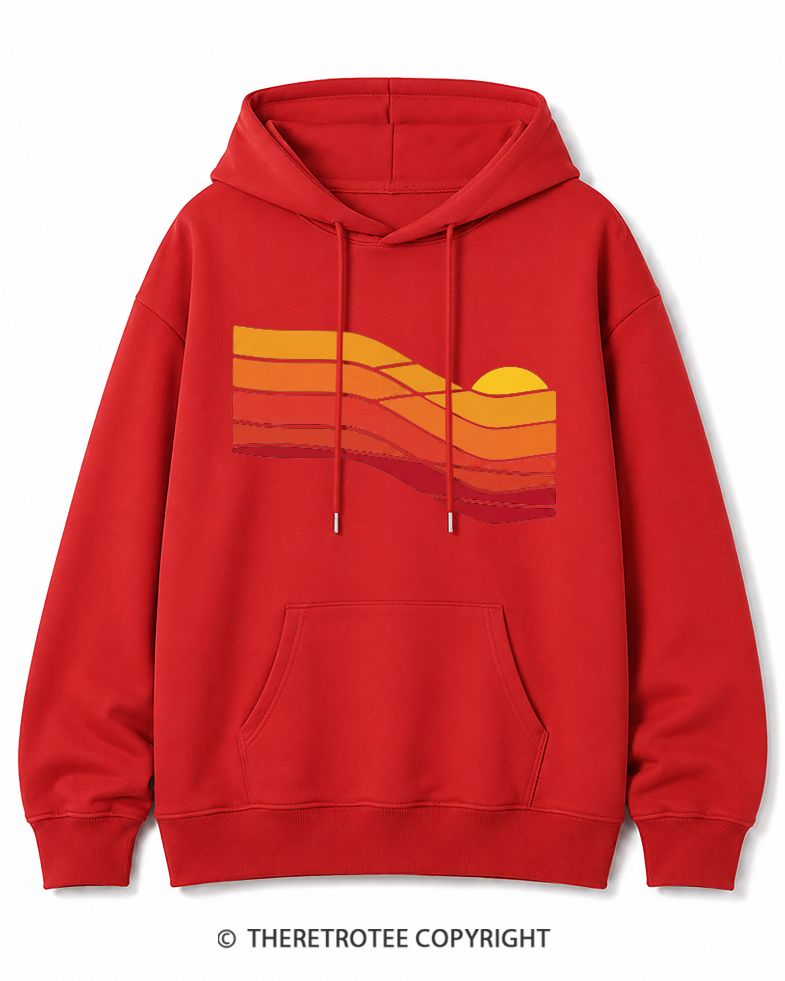 TheRetroTee Sunset Retro 1980s Cotton Hoodie