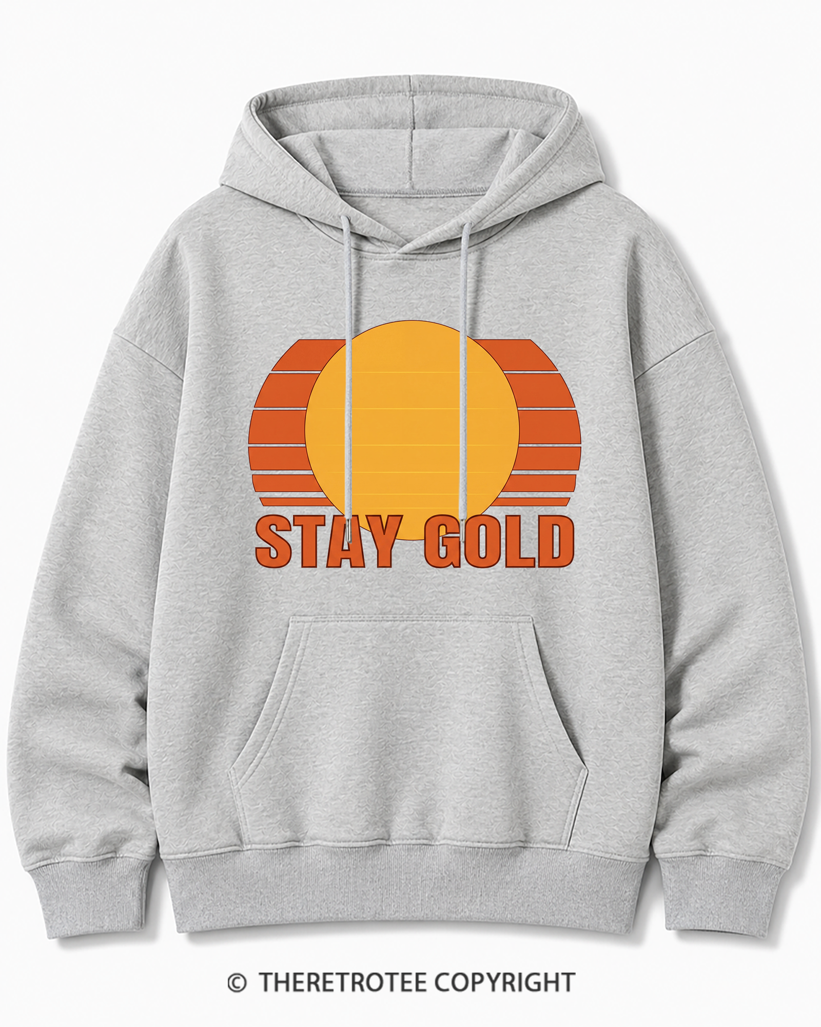 TheRetroTee Stay Gold 1980s Cotton Hoodie