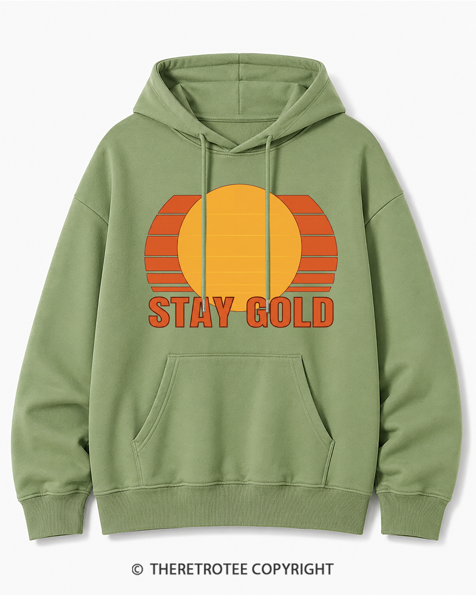 TheRetroTee Stay Gold 1980s Cotton Hoodie