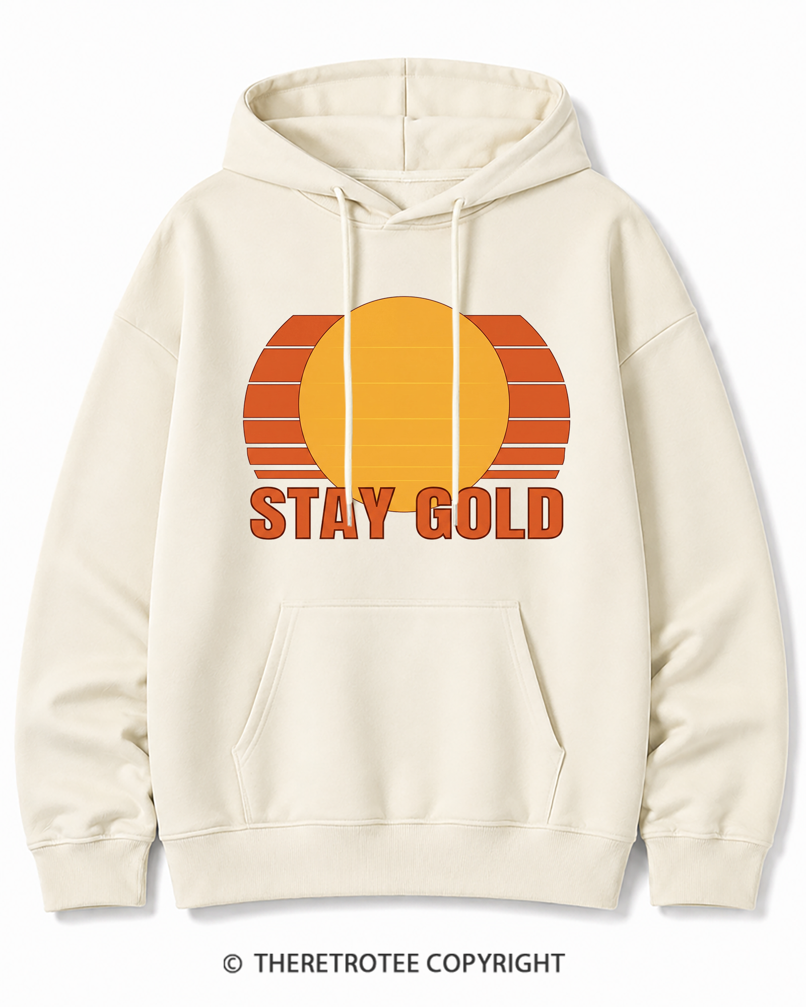 TheRetroTee Stay Gold 1980s Cotton Hoodie