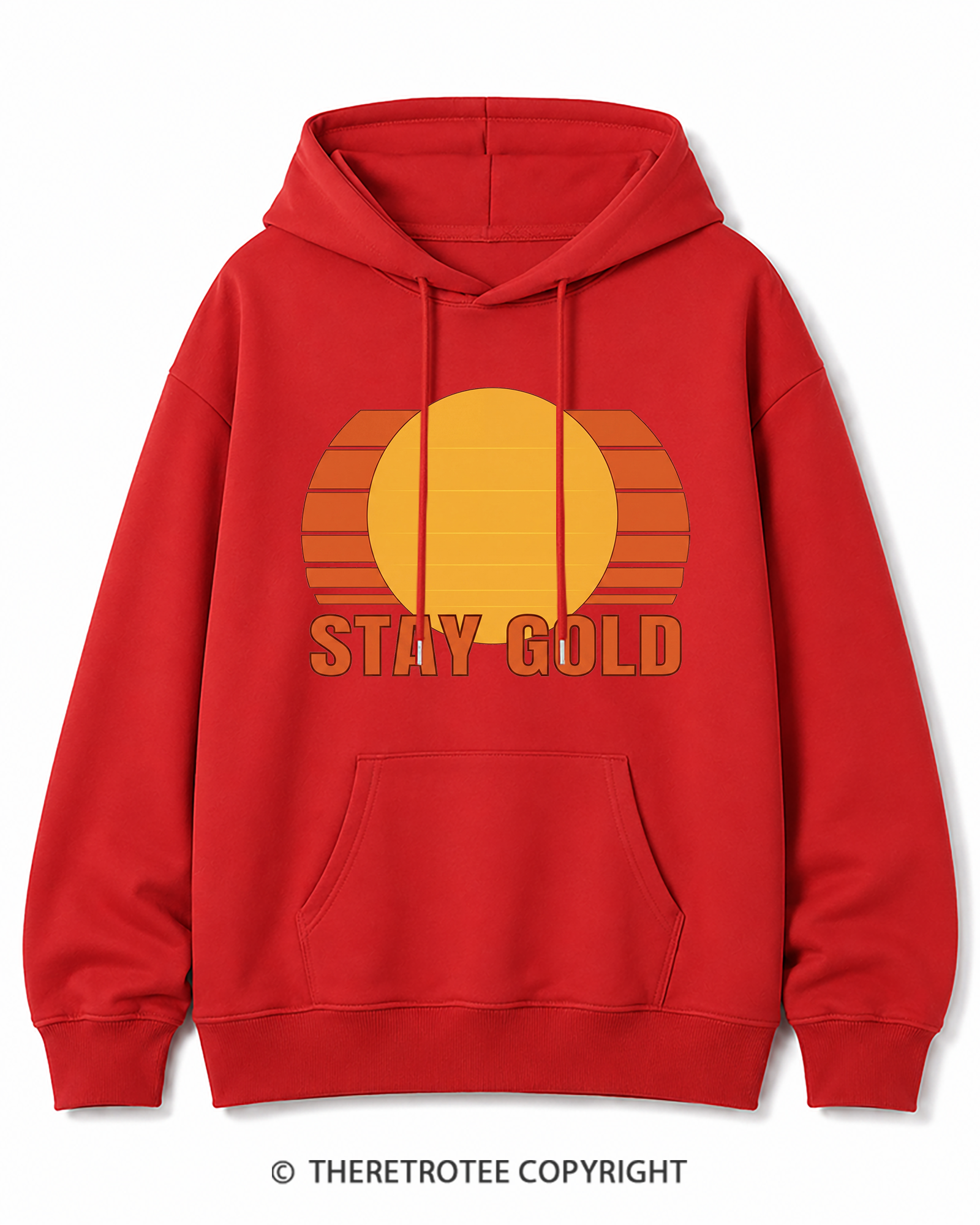 TheRetroTee Stay Gold 1980s Cotton Hoodie