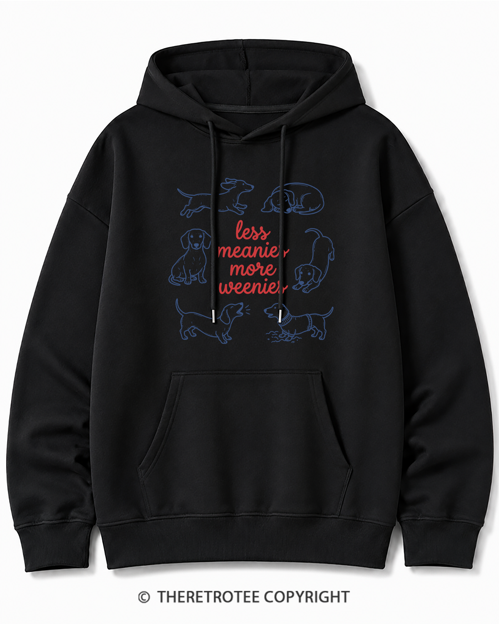 TheRetroTee Less Meanies More Weenies 1980s Cotton Hoodie