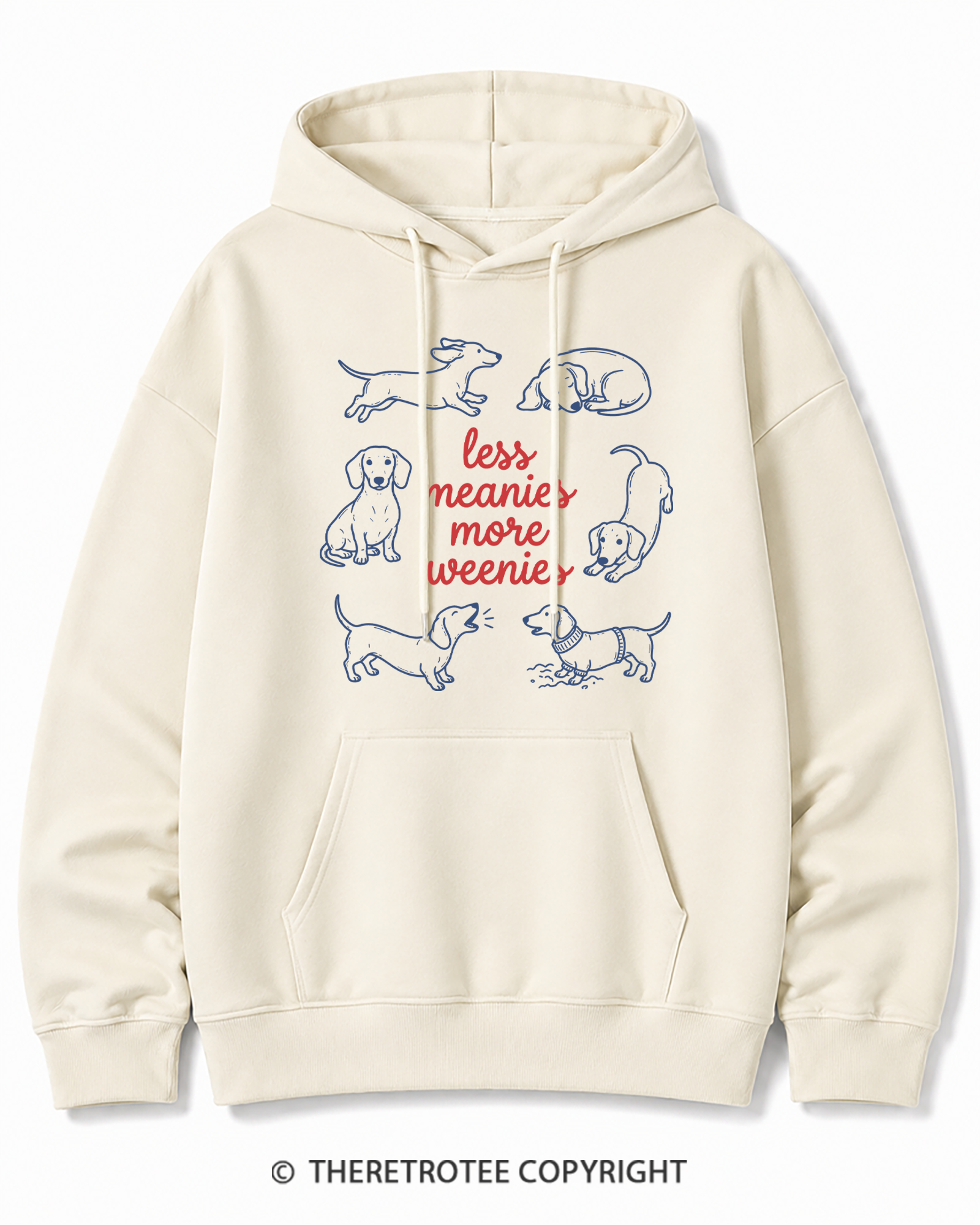 TheRetroTee Less Meanies More Weenies 1980s Cotton Hoodie