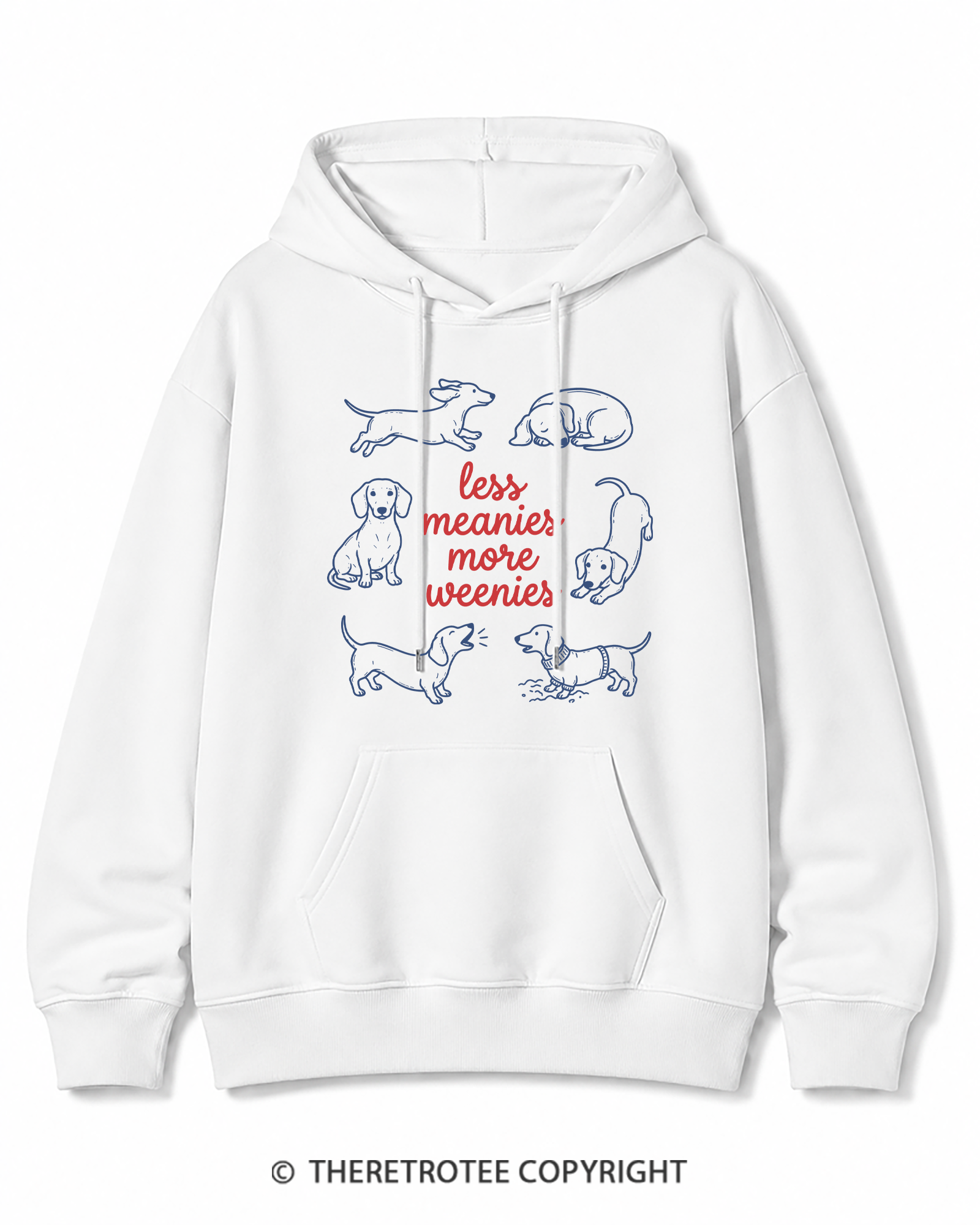 TheRetroTee Less Meanies More Weenies 1980s Cotton Hoodie