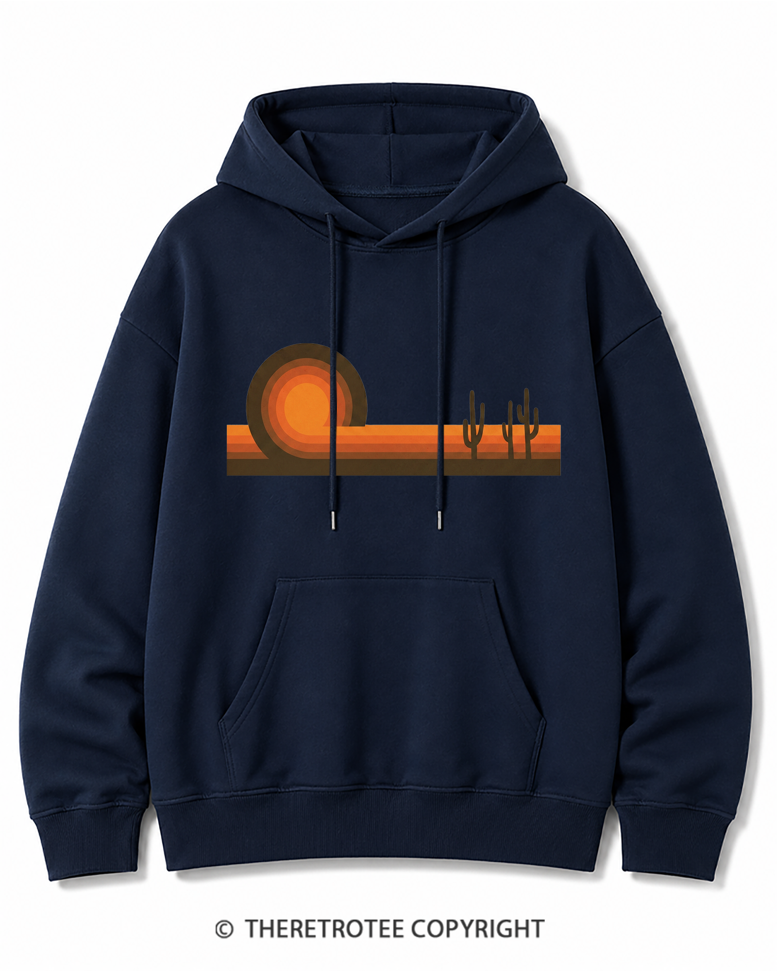 TheRetroTee Desert Horizons 1970s Cotton Hoodie