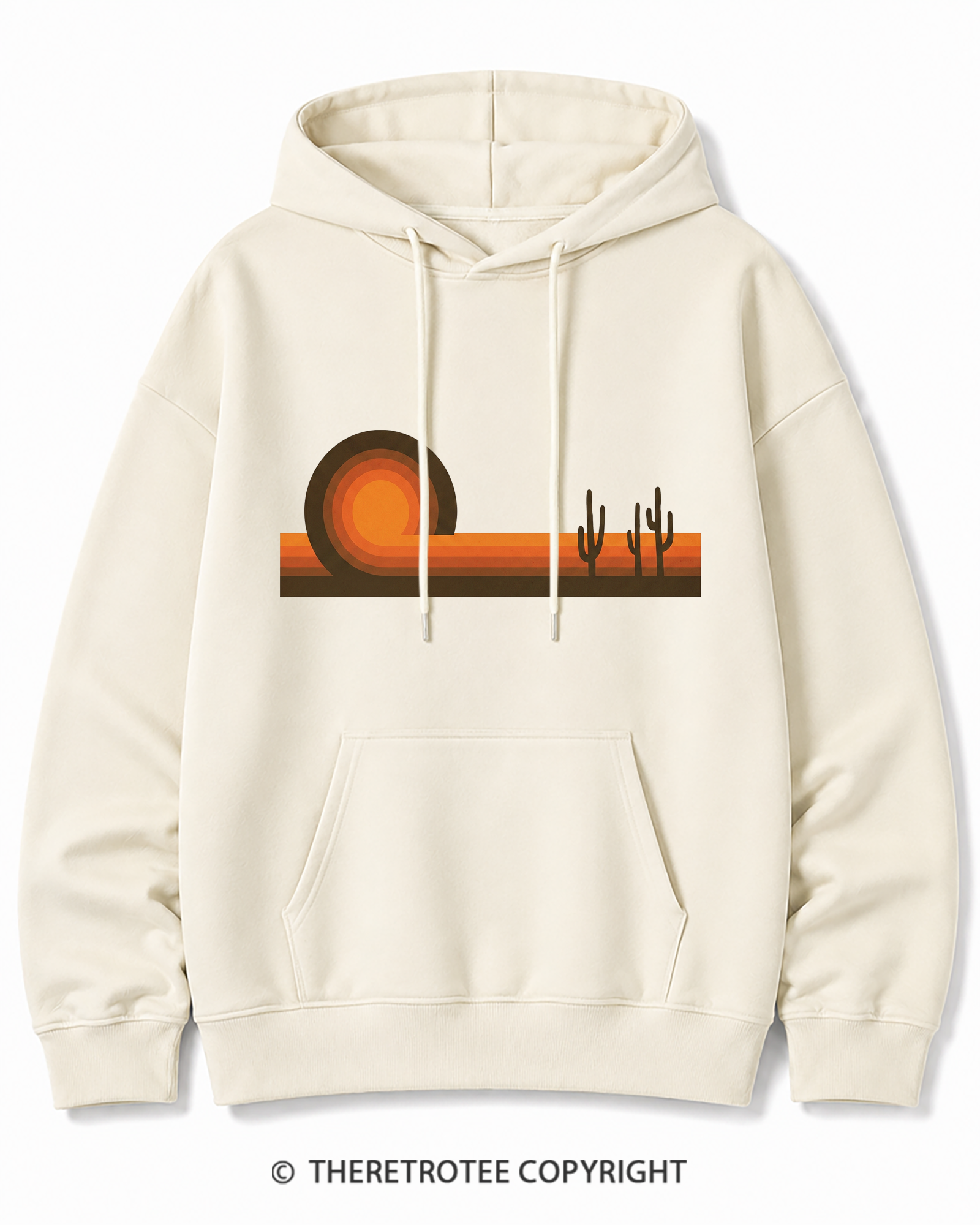 TheRetroTee Desert Horizons 1970s Cotton Hoodie