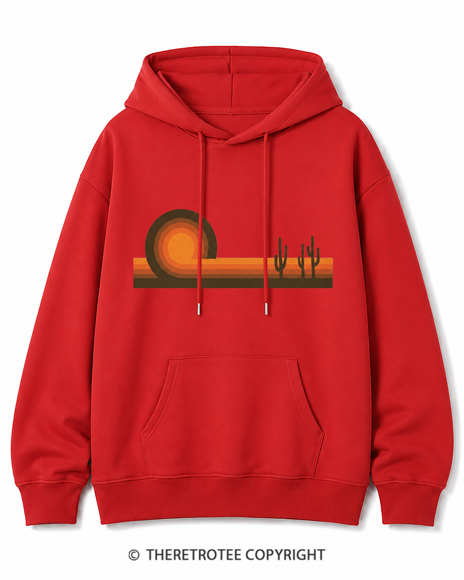 TheRetroTee Desert Horizons 1970s Cotton Hoodie