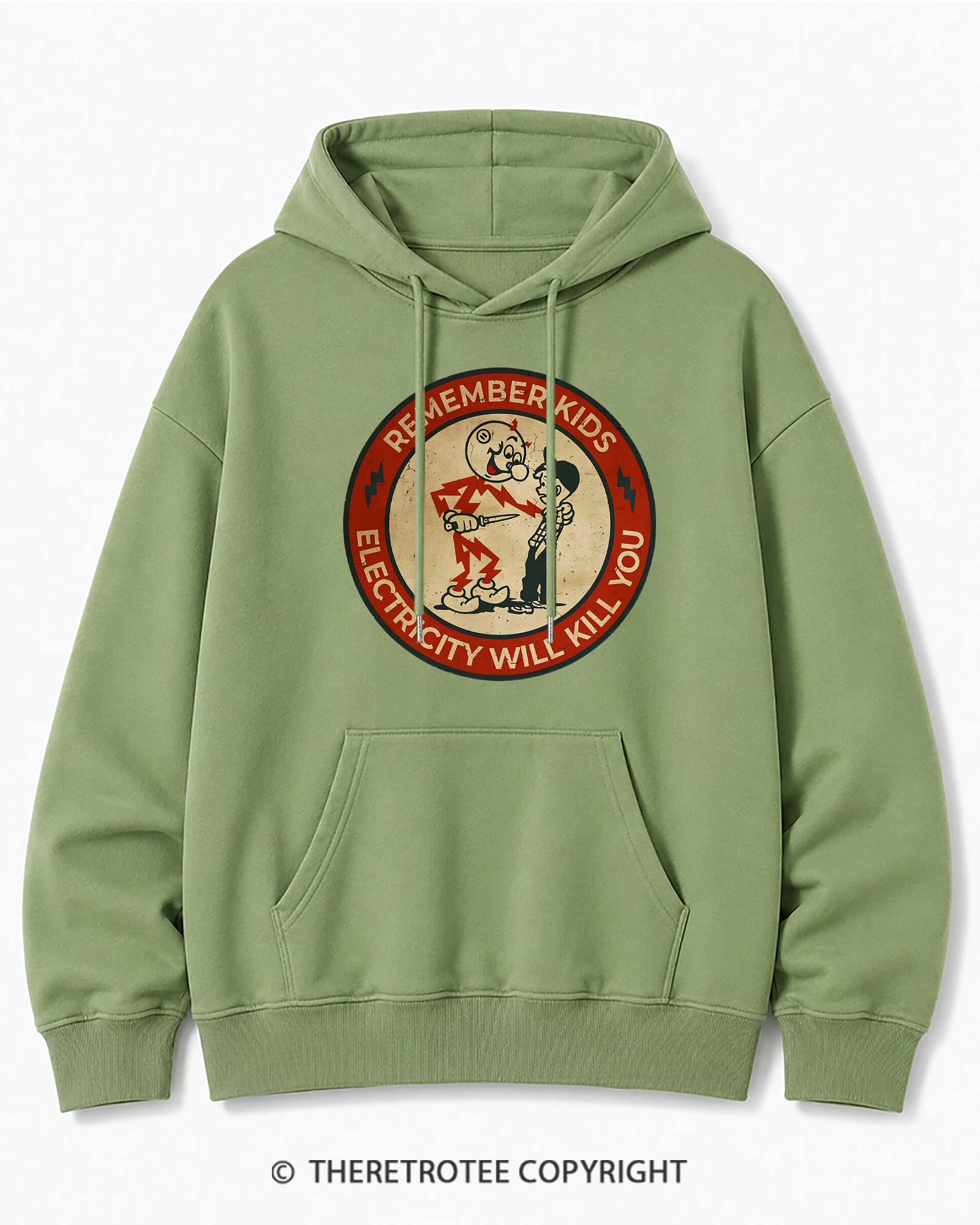 TheRetroTee Electricity Will Kill You Kids 1950s Cotton Hoodie