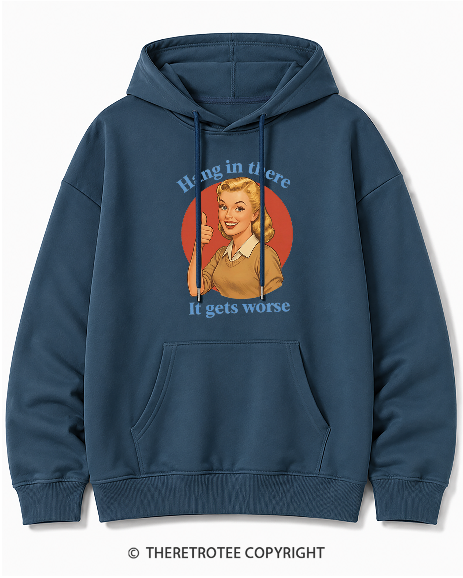 TheRetroTee Funny Motivation 1950s Cotton Hoodie