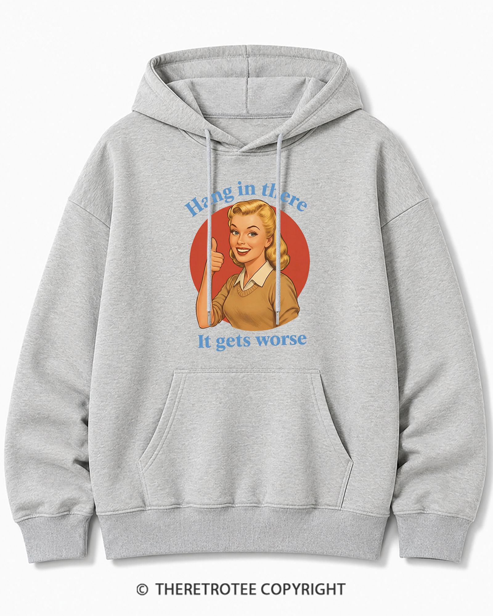 TheRetroTee Funny Motivation 1950s Cotton Hoodie