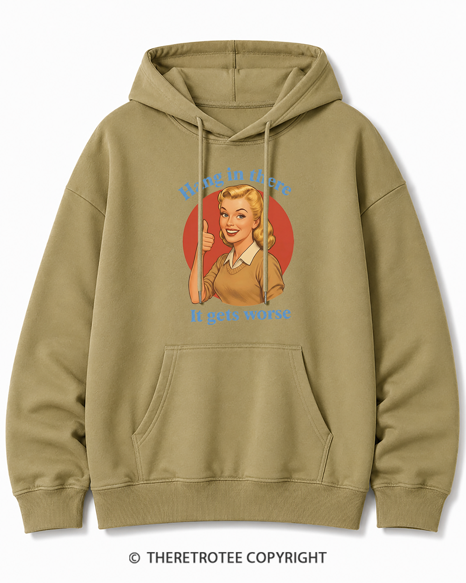TheRetroTee Funny Motivation 1950s Cotton Hoodie
