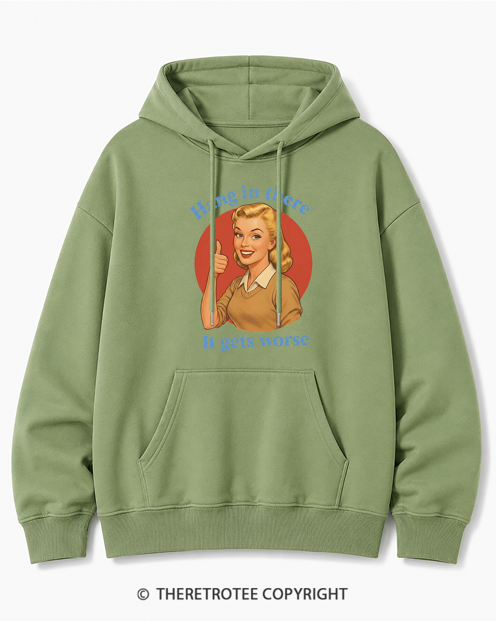 TheRetroTee Funny Motivation 1950s Cotton Hoodie