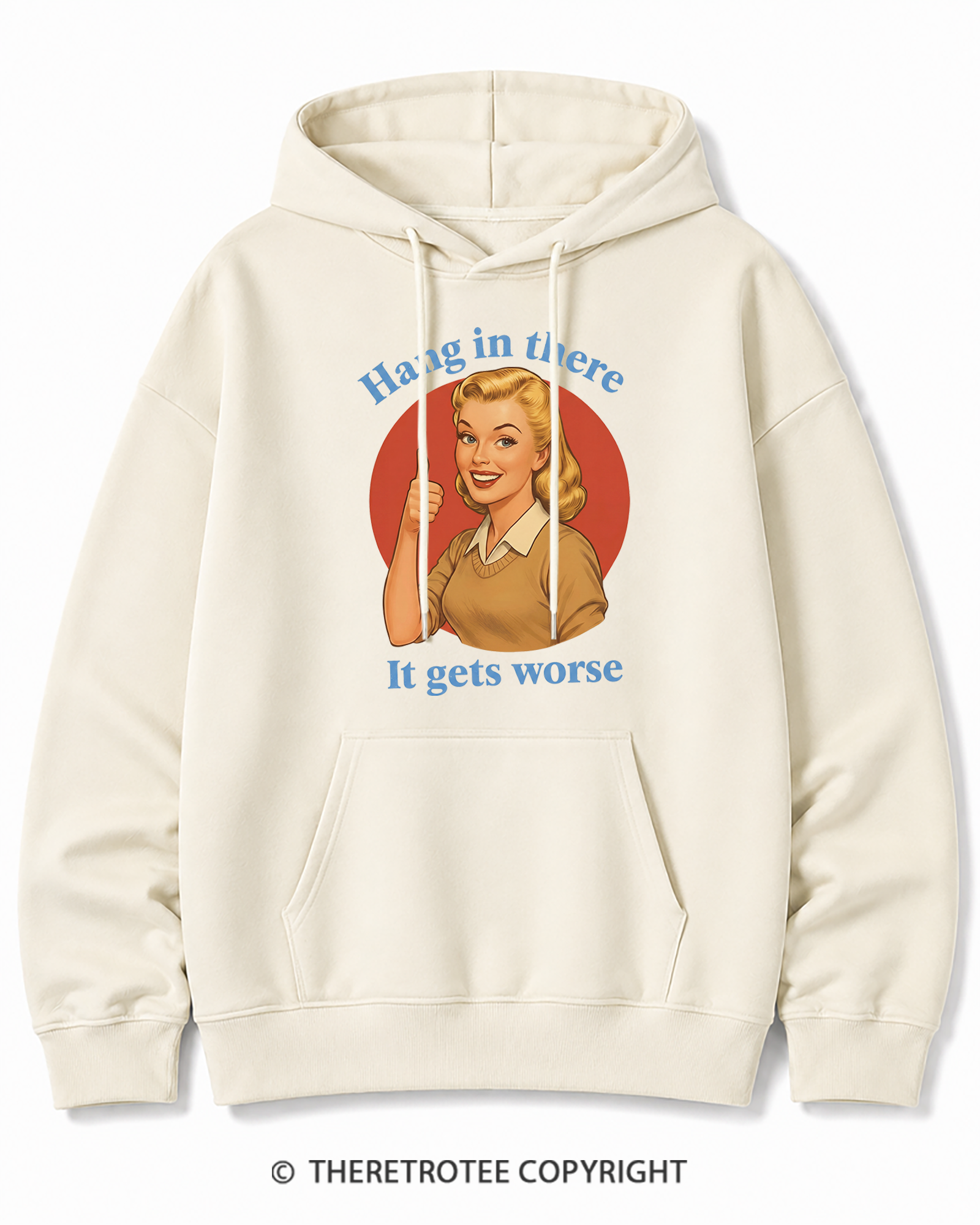 TheRetroTee Funny Motivation 1950s Cotton Hoodie