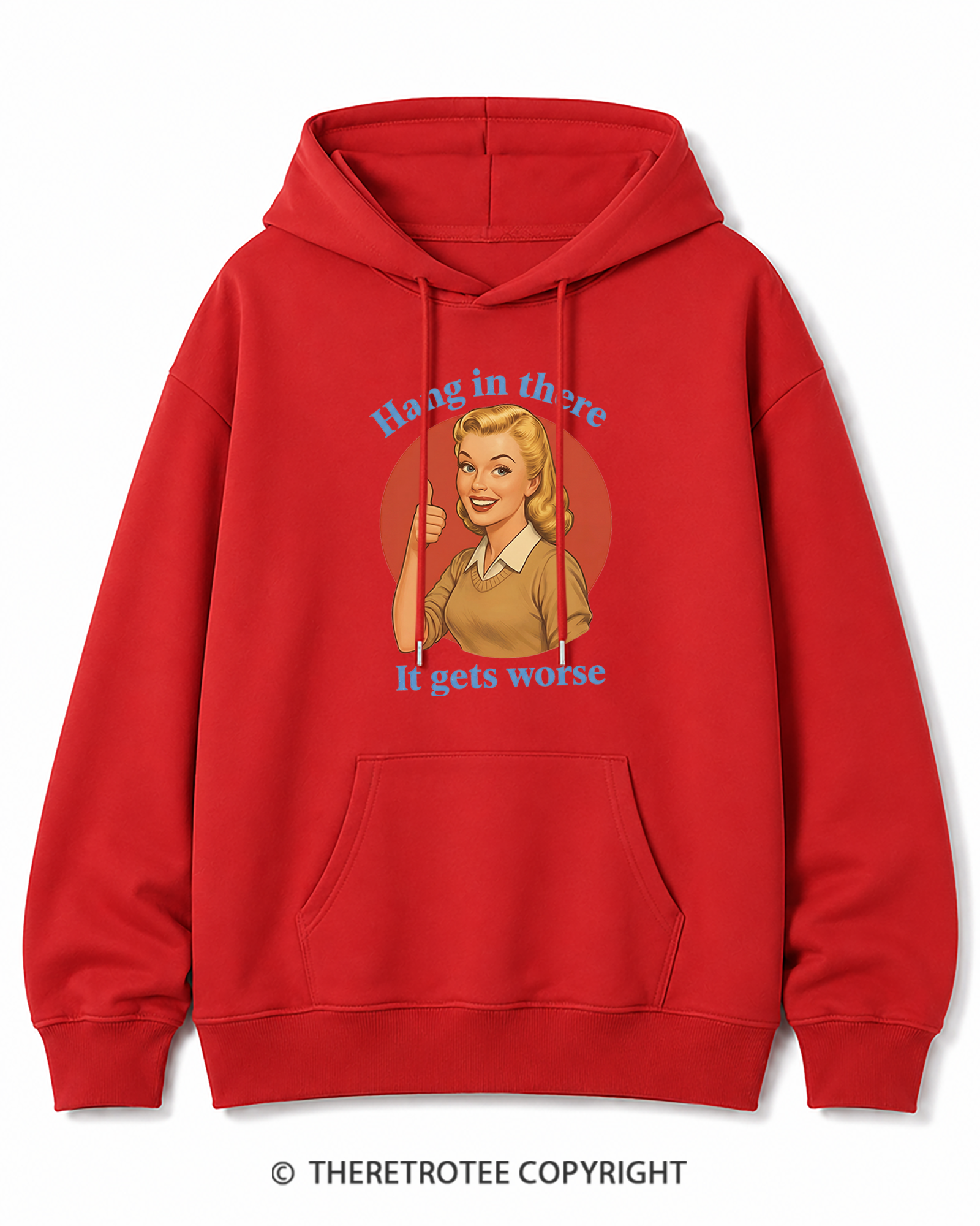 TheRetroTee Funny Motivation 1950s Cotton Hoodie
