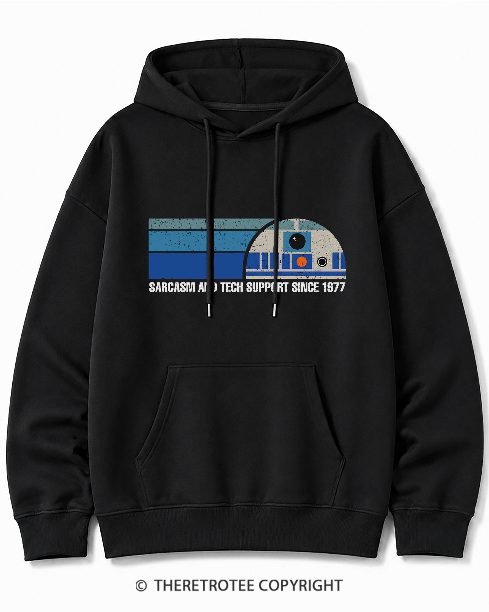 TheRetroTee Sarcasm And Tech Support 1970s Cotton Hoodie