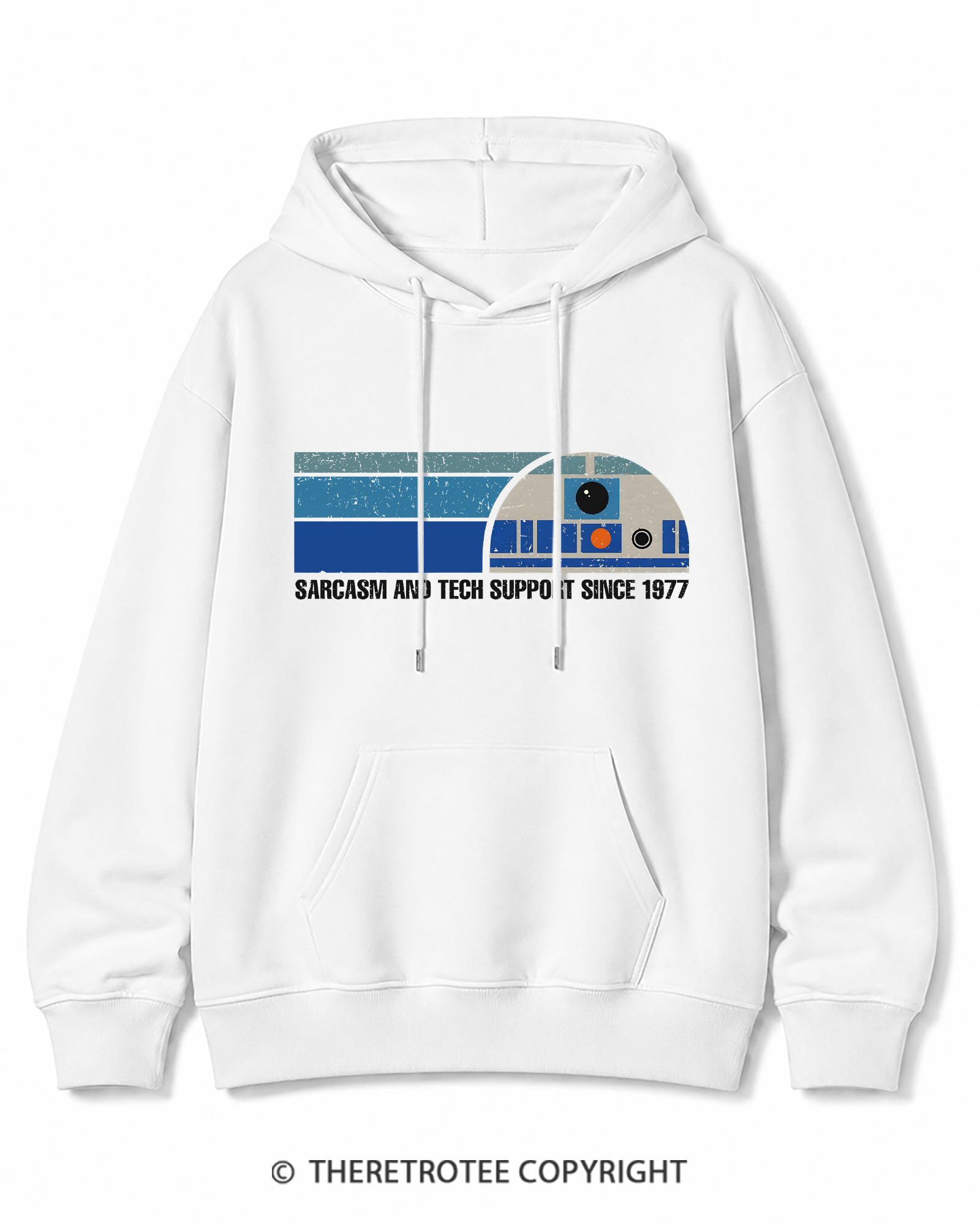 TheRetroTee Sarcasm And Tech Support 1970s Cotton Hoodie