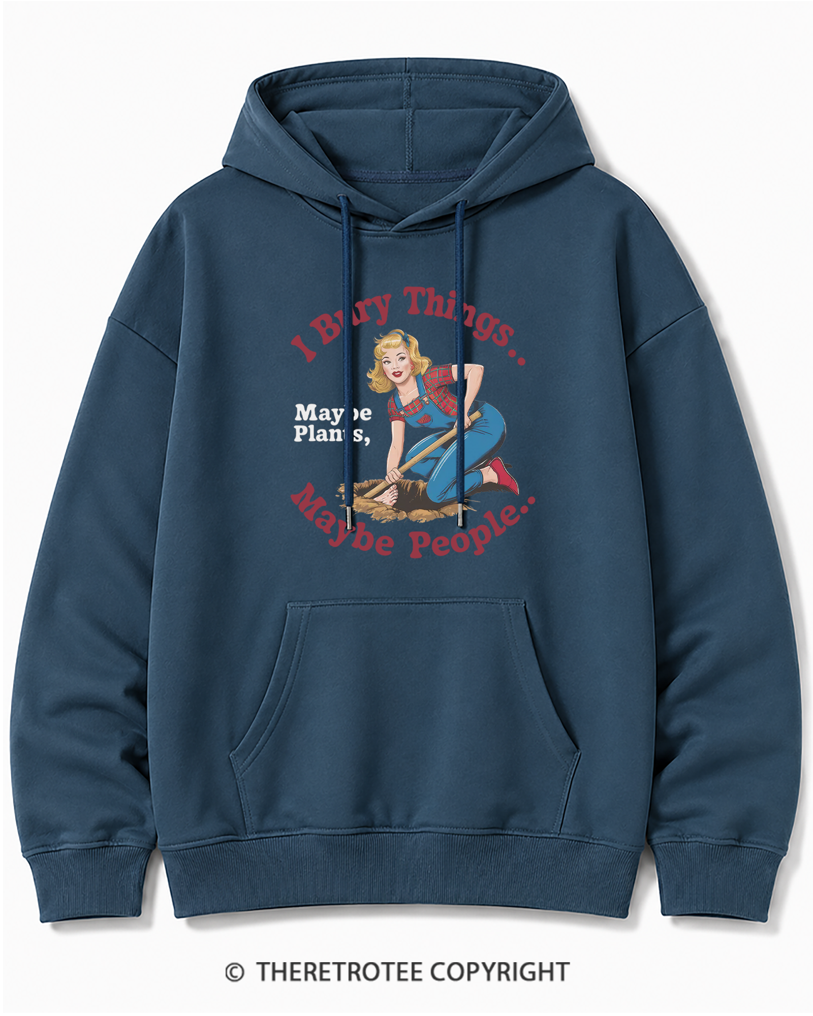 TheRetroTee I Bury Things 1970s Cotton Hoodie