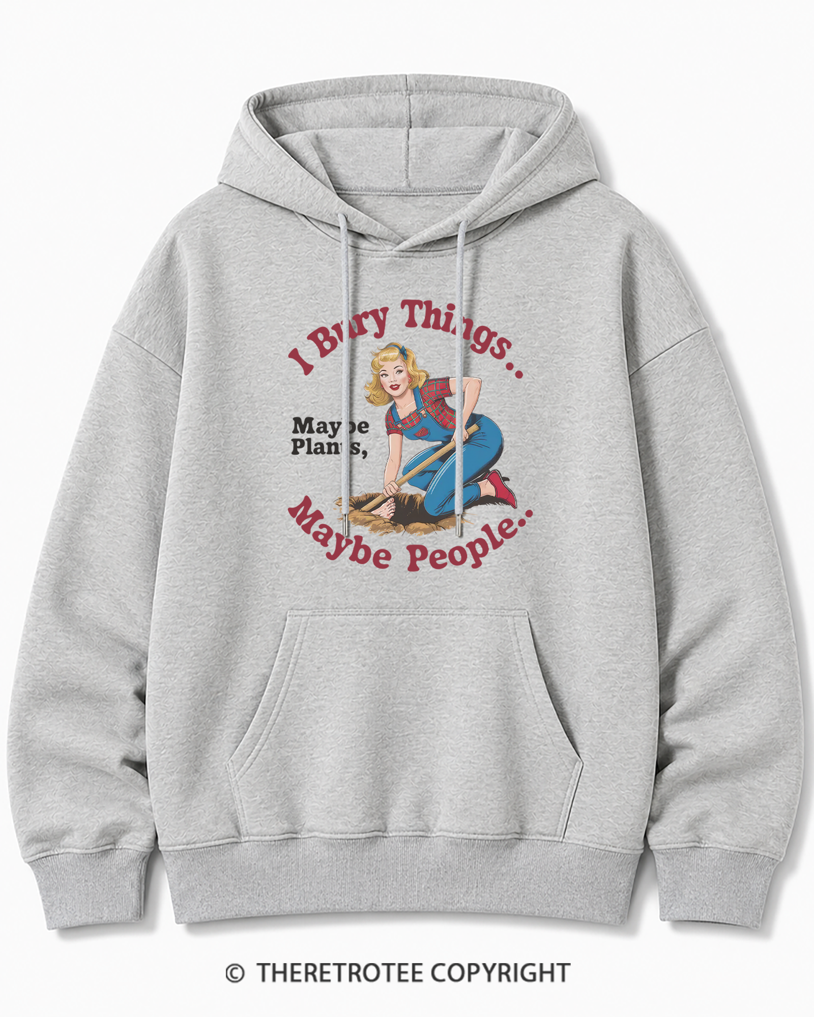 TheRetroTee I Bury Things 1970s Cotton Hoodie