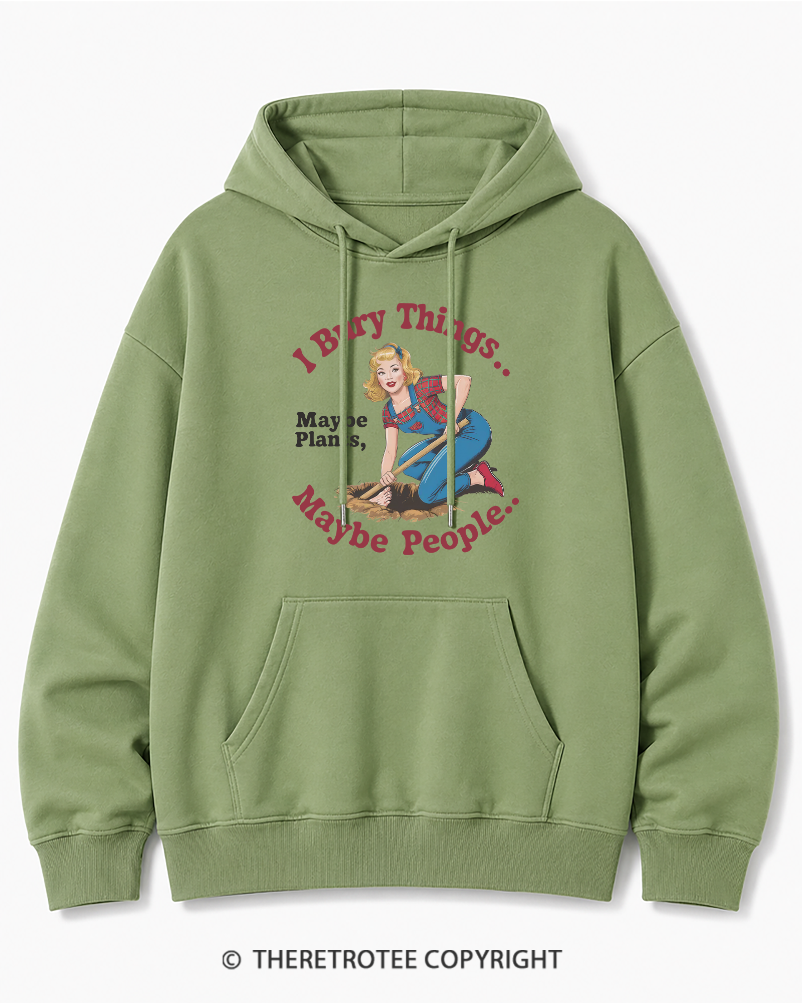 TheRetroTee I Bury Things 1970s Cotton Hoodie