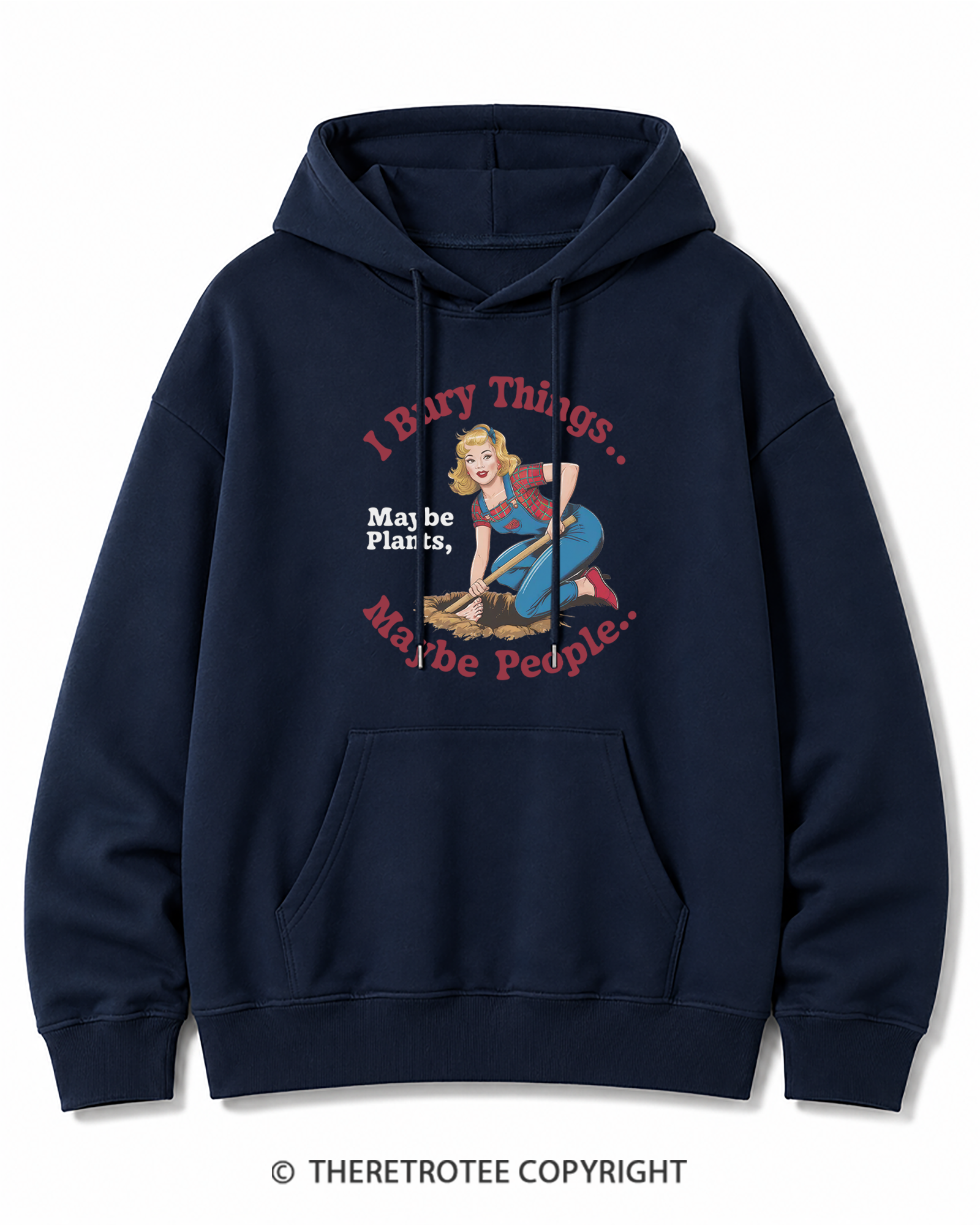 TheRetroTee I Bury Things 1970s Cotton Hoodie