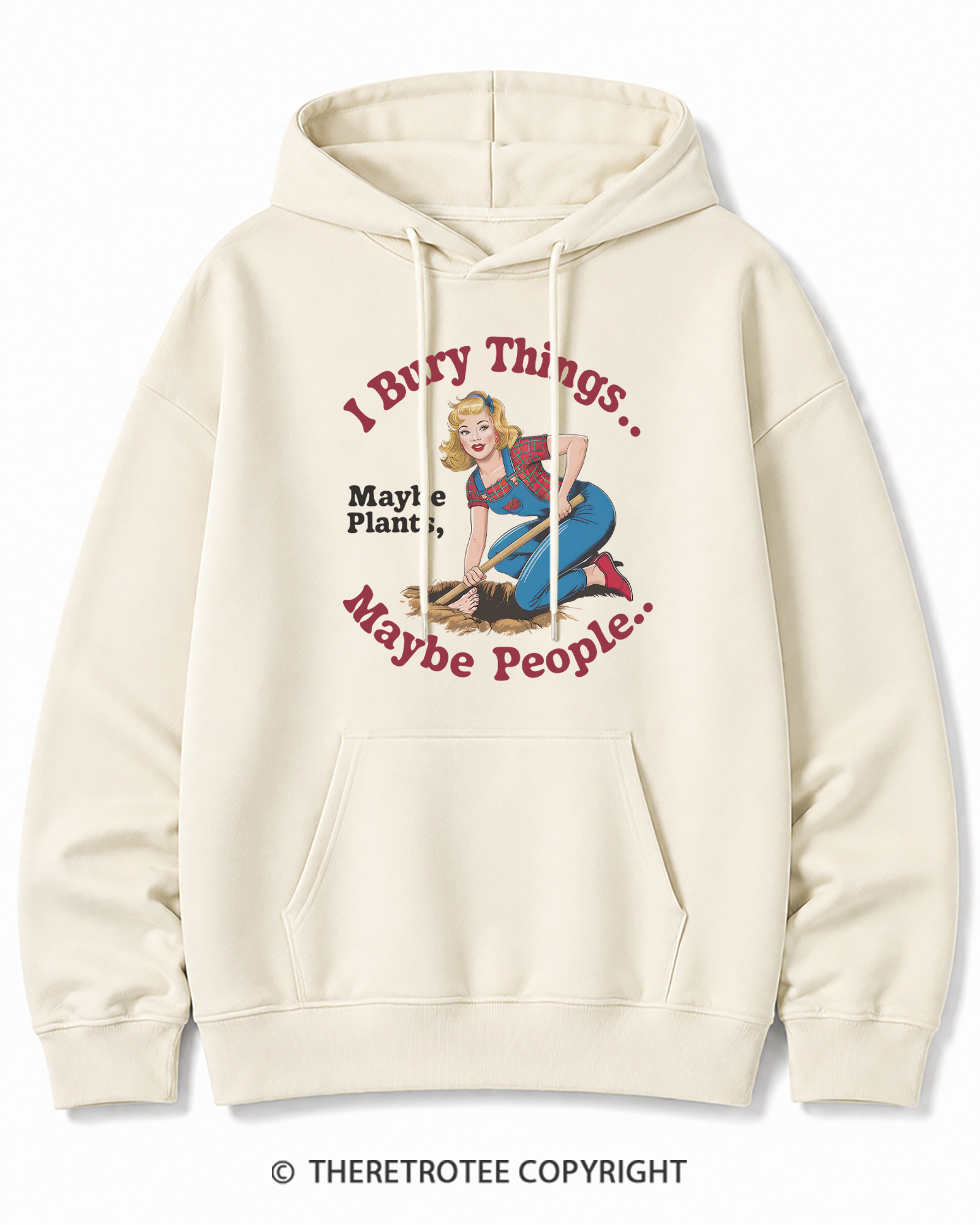 TheRetroTee I Bury Things 1970s Cotton Hoodie