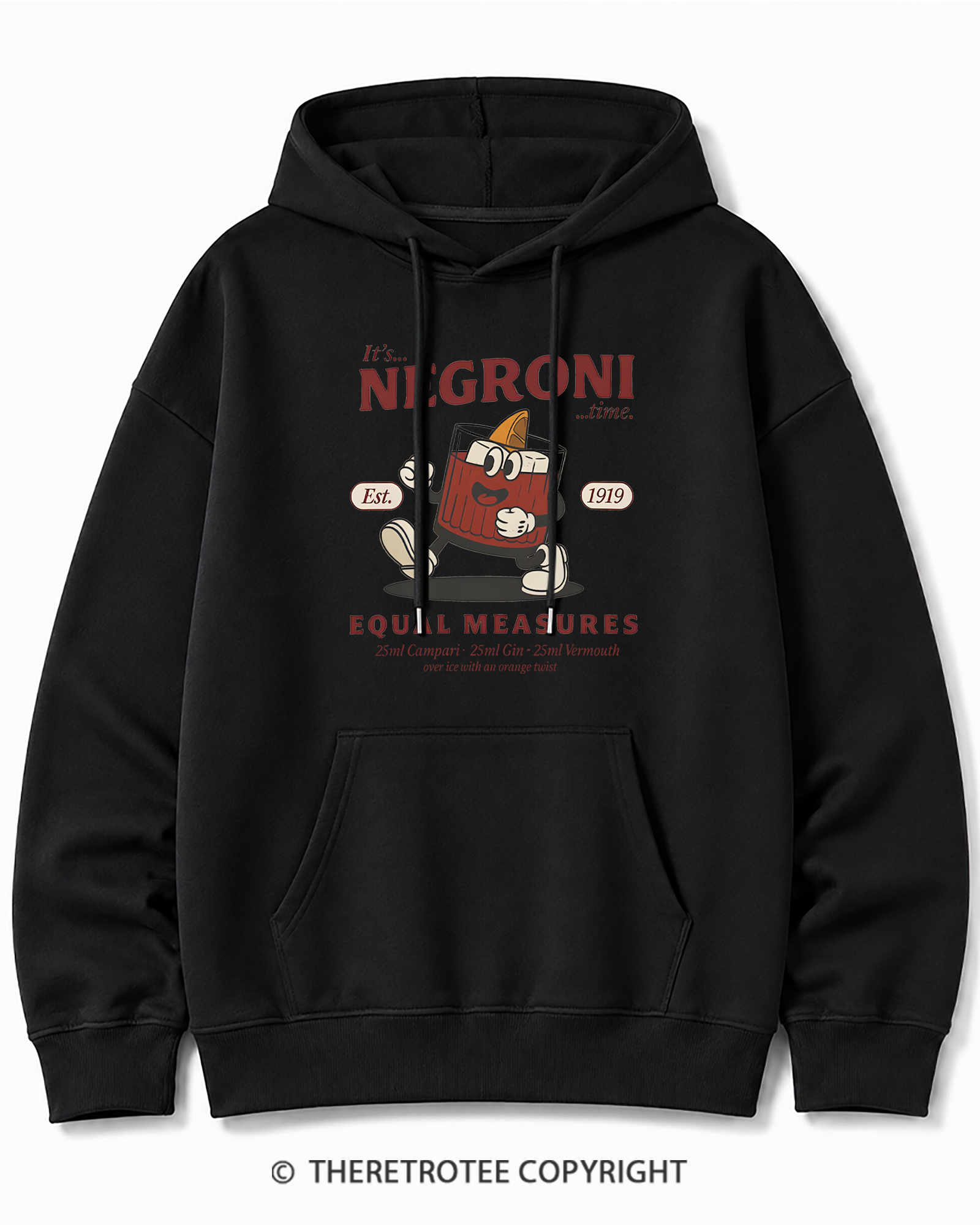 TheRetroTee Negroni Cocktail Cotton Hoodie