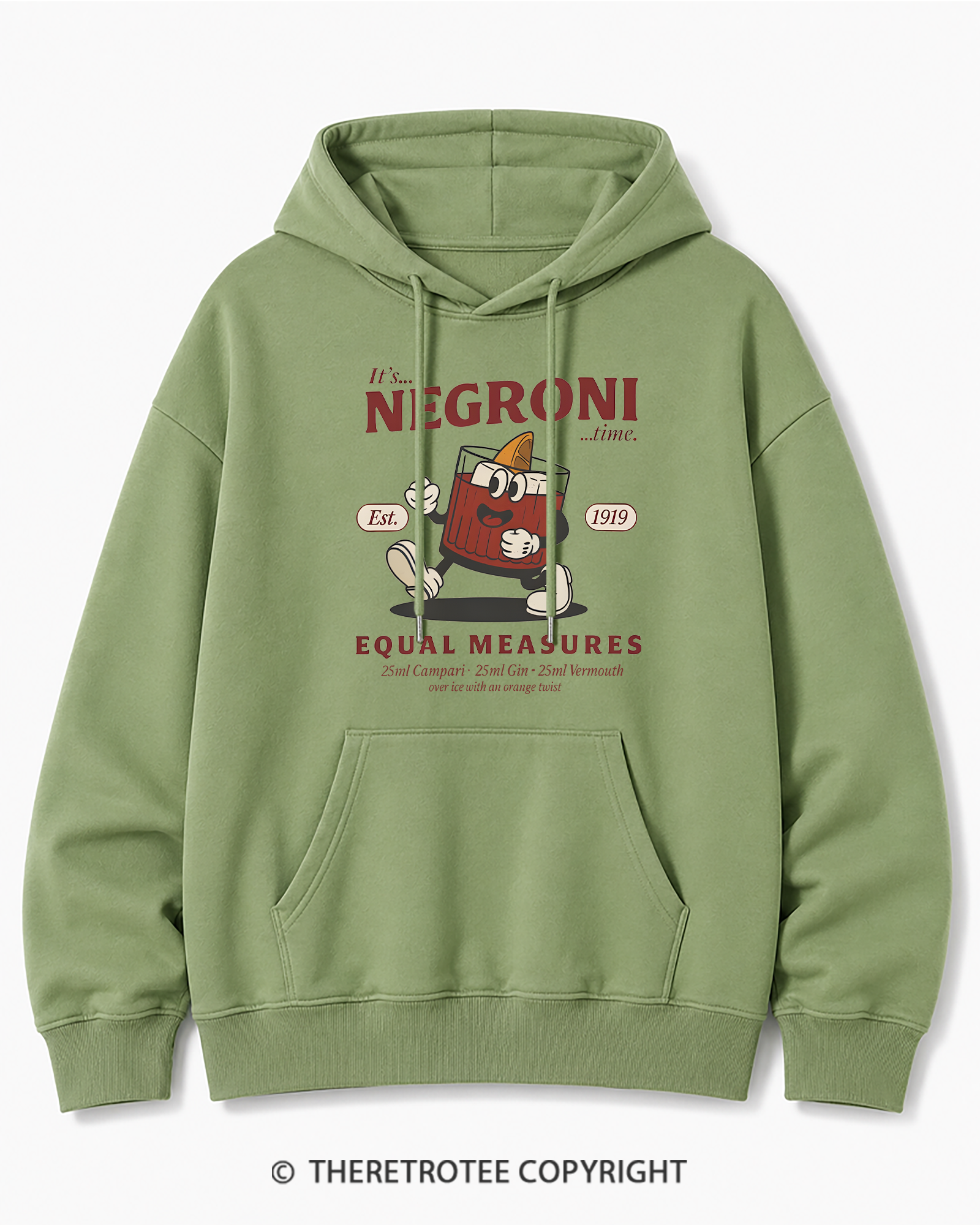 TheRetroTee Negroni Cocktail Cotton Hoodie