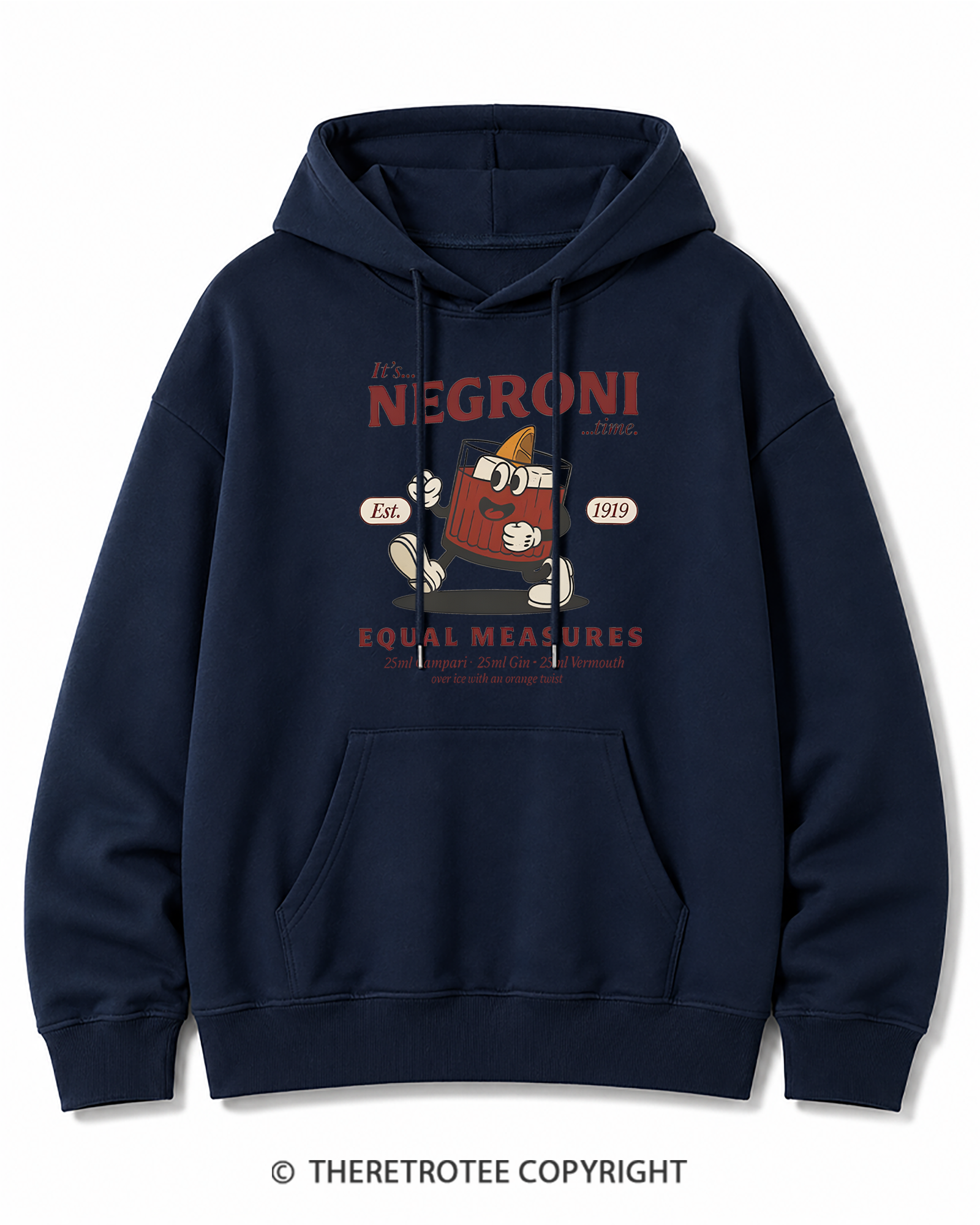 TheRetroTee Negroni Cocktail Cotton Hoodie