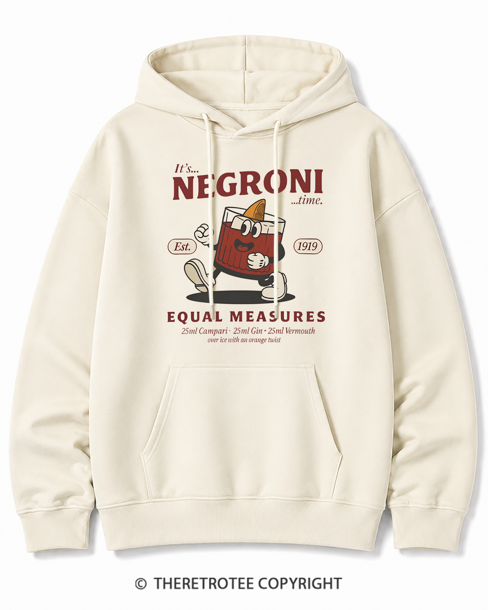 TheRetroTee Negroni Cocktail Cotton Hoodie
