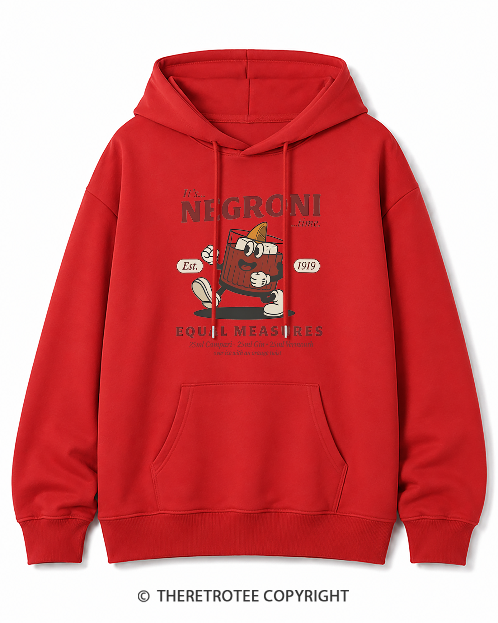TheRetroTee Negroni Cocktail Cotton Hoodie