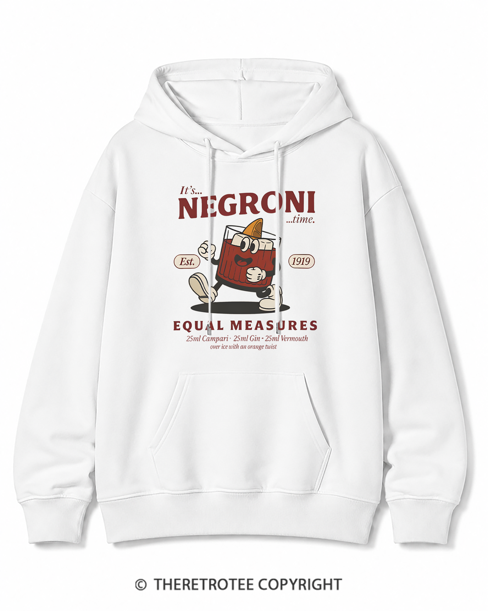 TheRetroTee Negroni Cocktail Cotton Hoodie