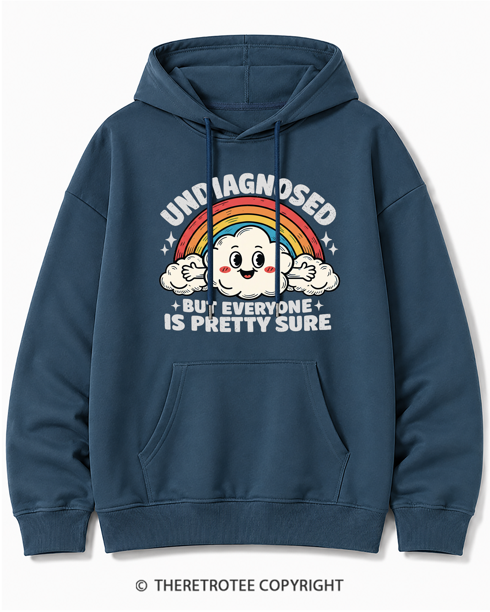 TheRetroTee Undiagnosed But Everyone Is Pretty Sure 1970s Cotton Hoodie