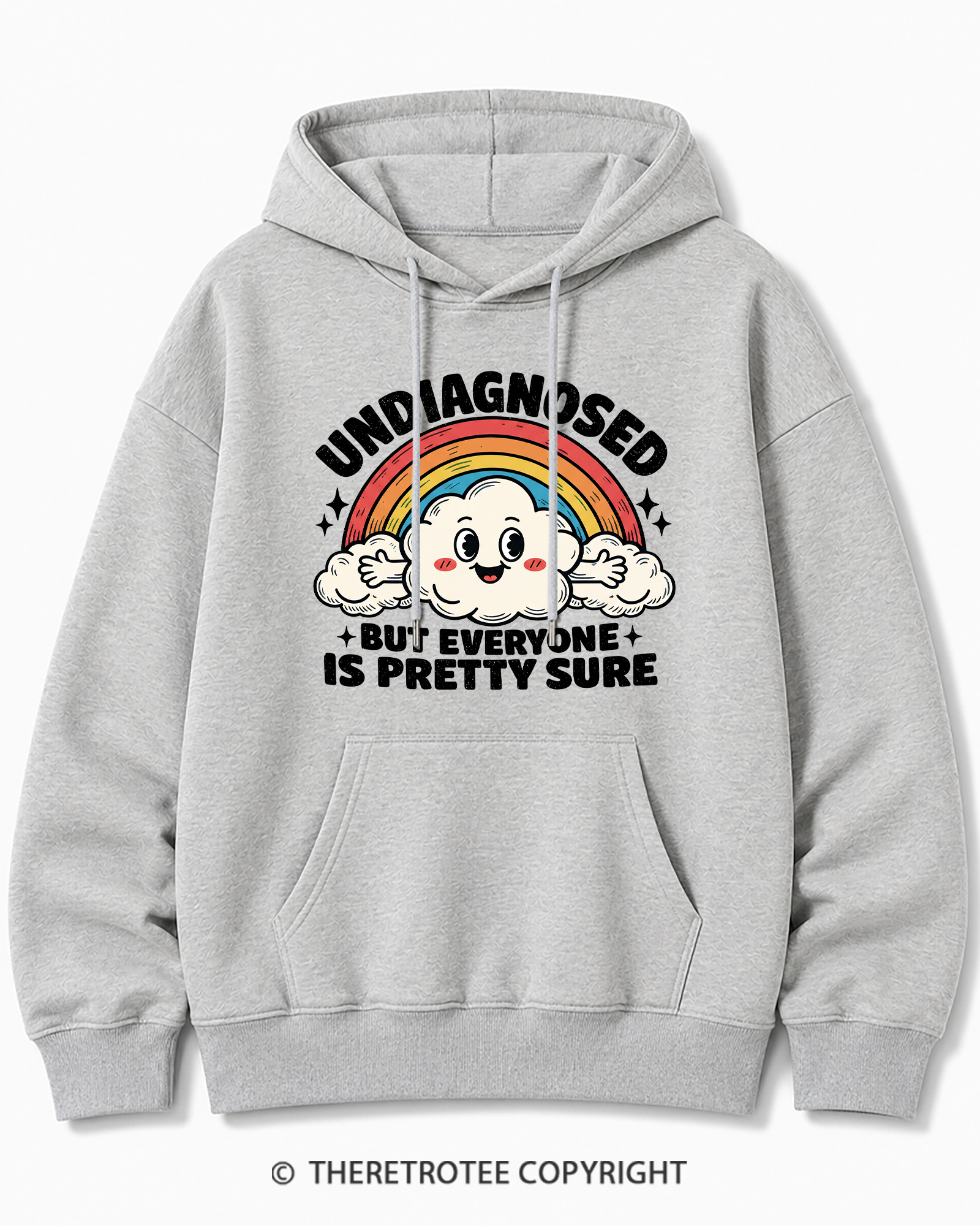 TheRetroTee Undiagnosed But Everyone Is Pretty Sure 1970s Cotton Hoodie