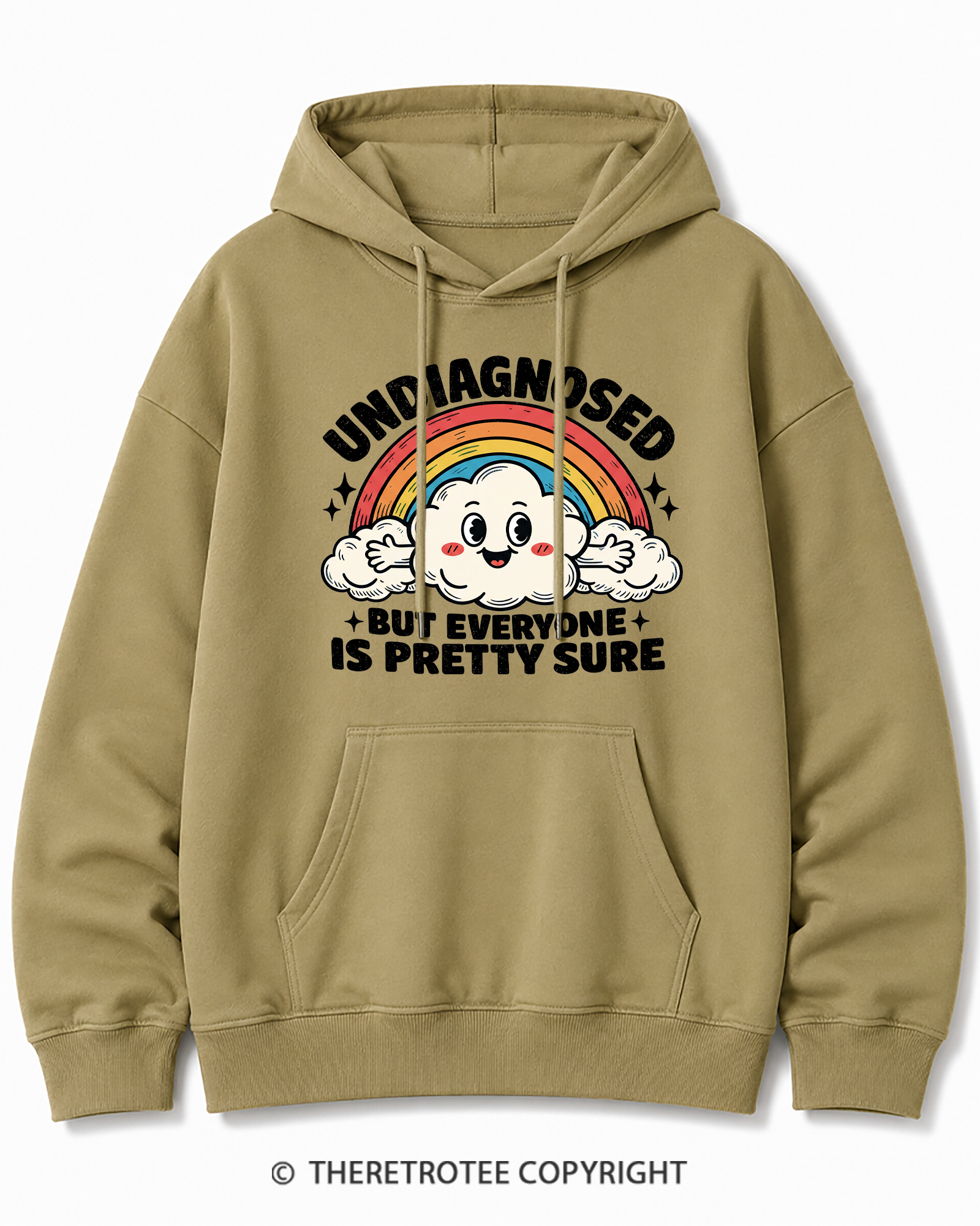 TheRetroTee Undiagnosed But Everyone Is Pretty Sure 1970s Cotton Hoodie