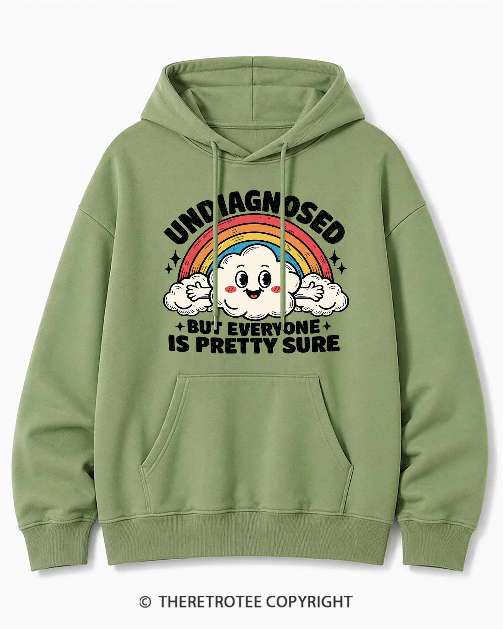 TheRetroTee Undiagnosed But Everyone Is Pretty Sure 1970s Cotton Hoodie