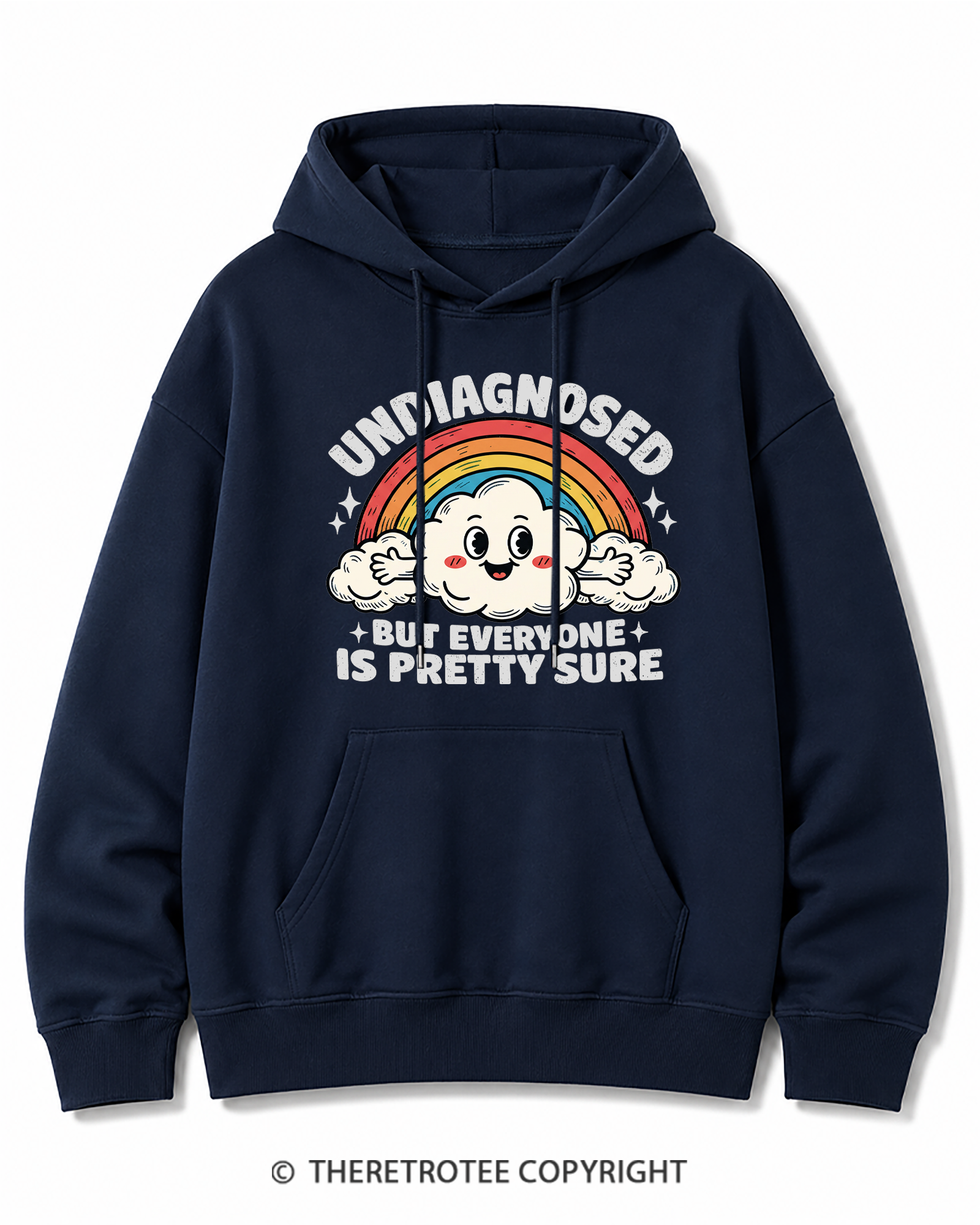 TheRetroTee Undiagnosed But Everyone Is Pretty Sure 1970s Cotton Hoodie