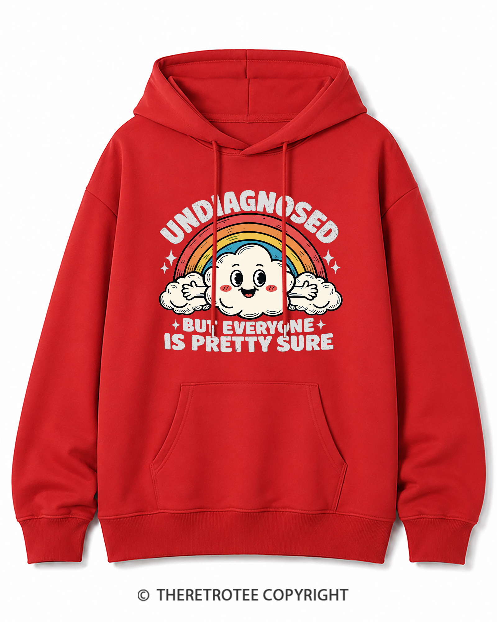 TheRetroTee Undiagnosed But Everyone Is Pretty Sure 1970s Cotton Hoodie